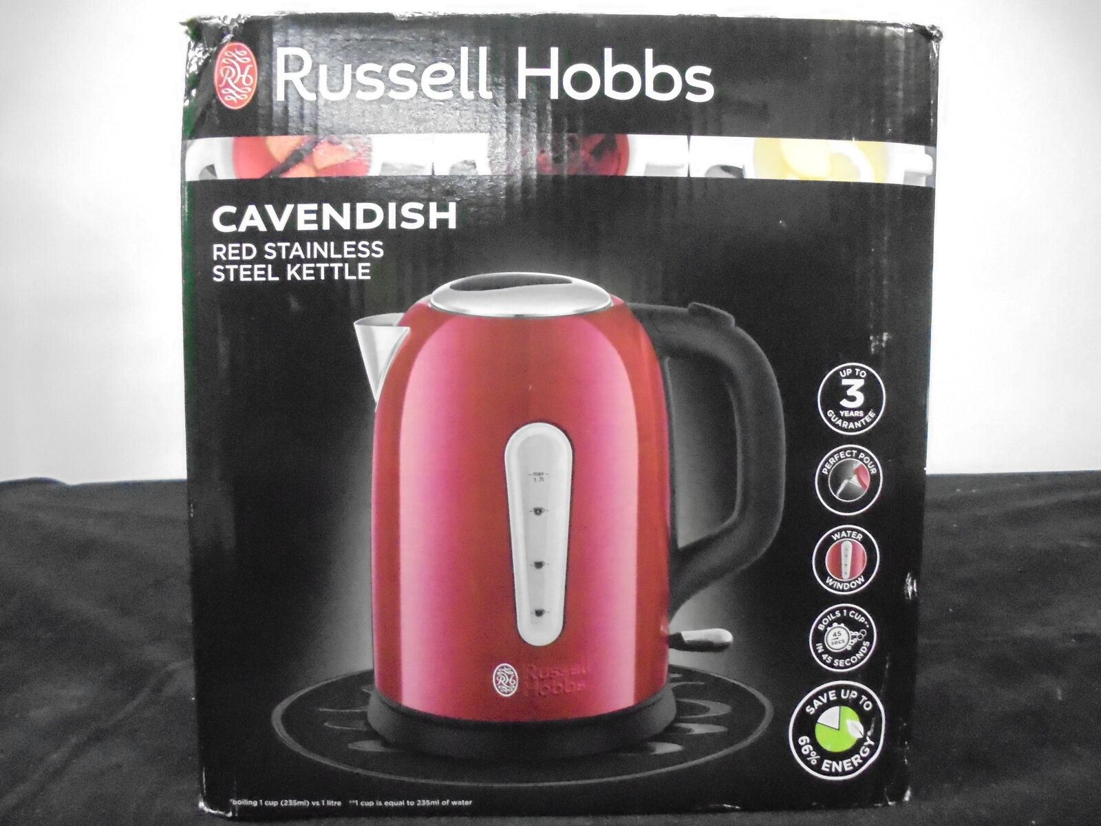 RUSSELL HOBBS Cavendish 25500 Jug DAMAGED BOX Red RUSSELL HOBBS Cavendish