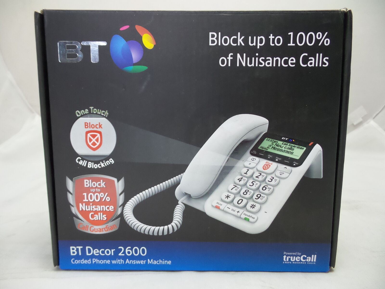 BT Décor 2600 Corded Phone with Answering Machine Speakerphone Big