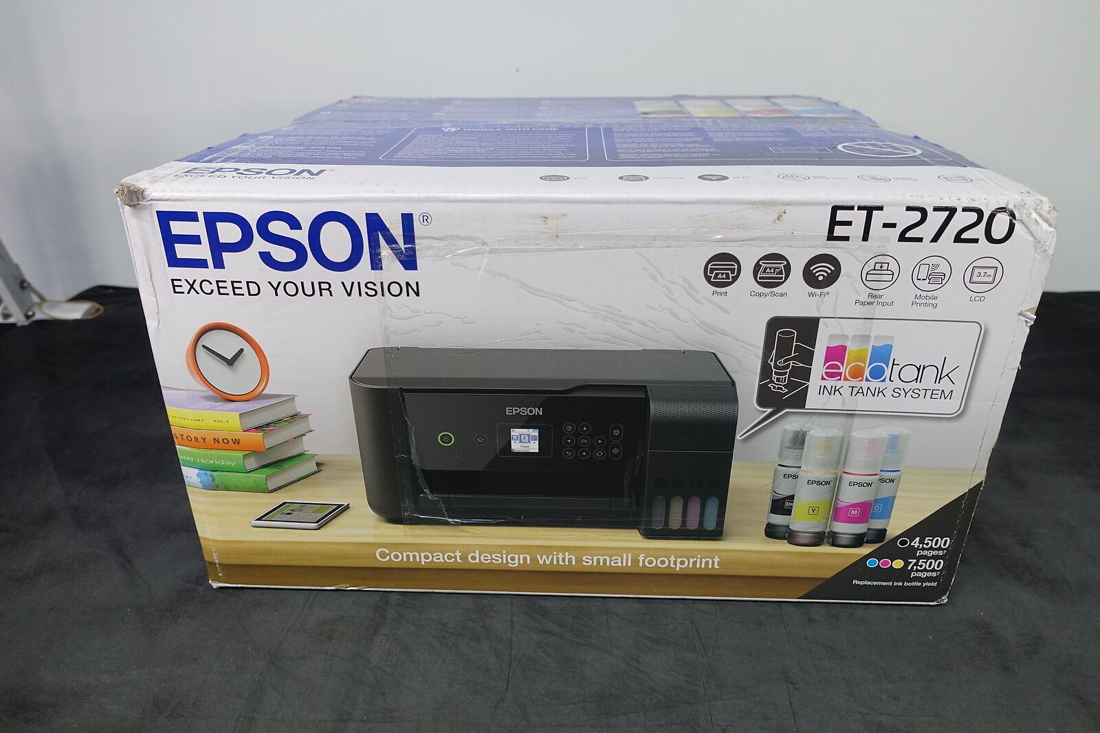 EPSON EcoTank ET-2720 All-in-One Wireless Inkjet Printer Damaged Box