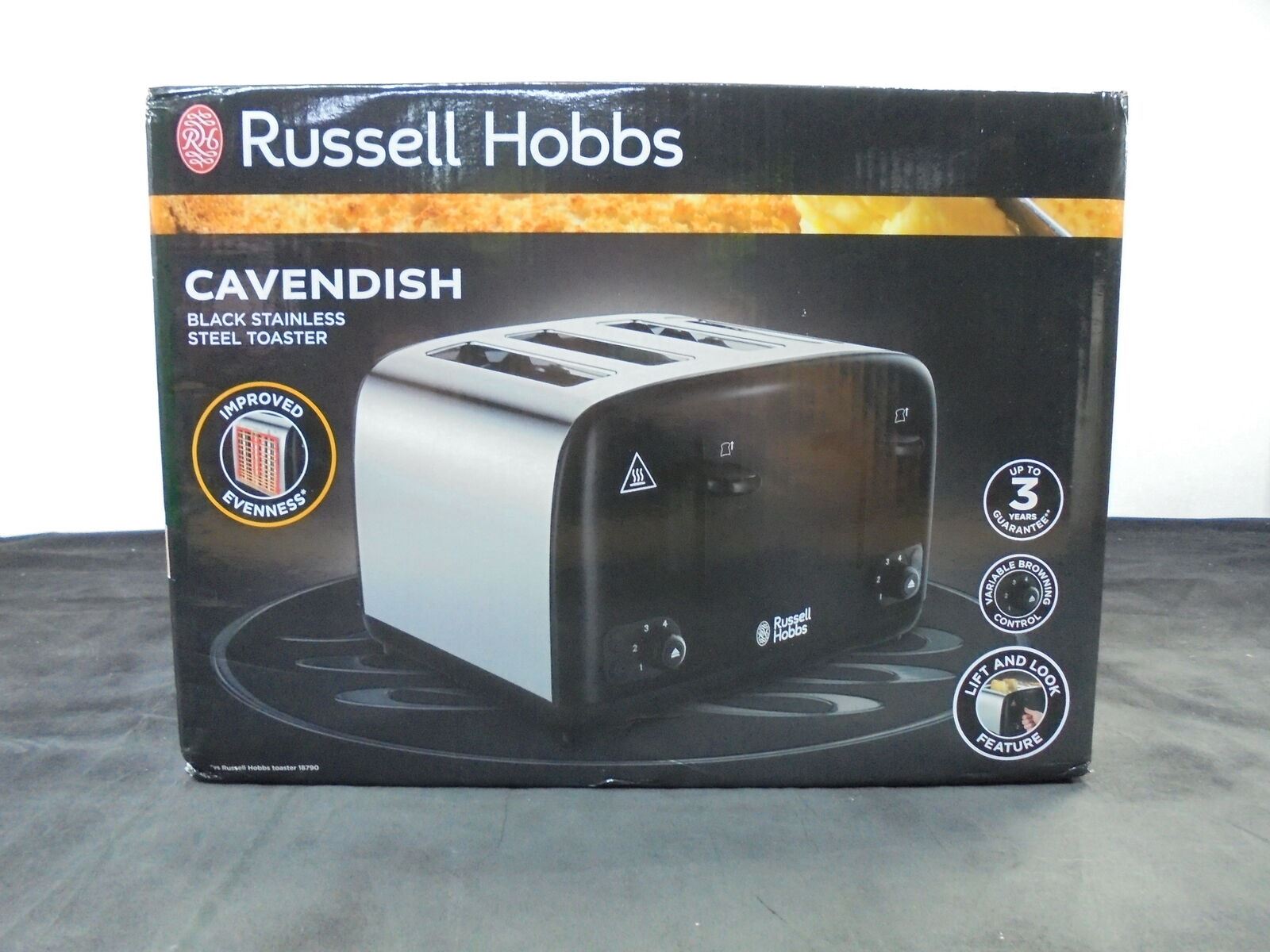 RUSSELL HOBBS Cavendish 24093 4Slice Toaster Black Currys eBay