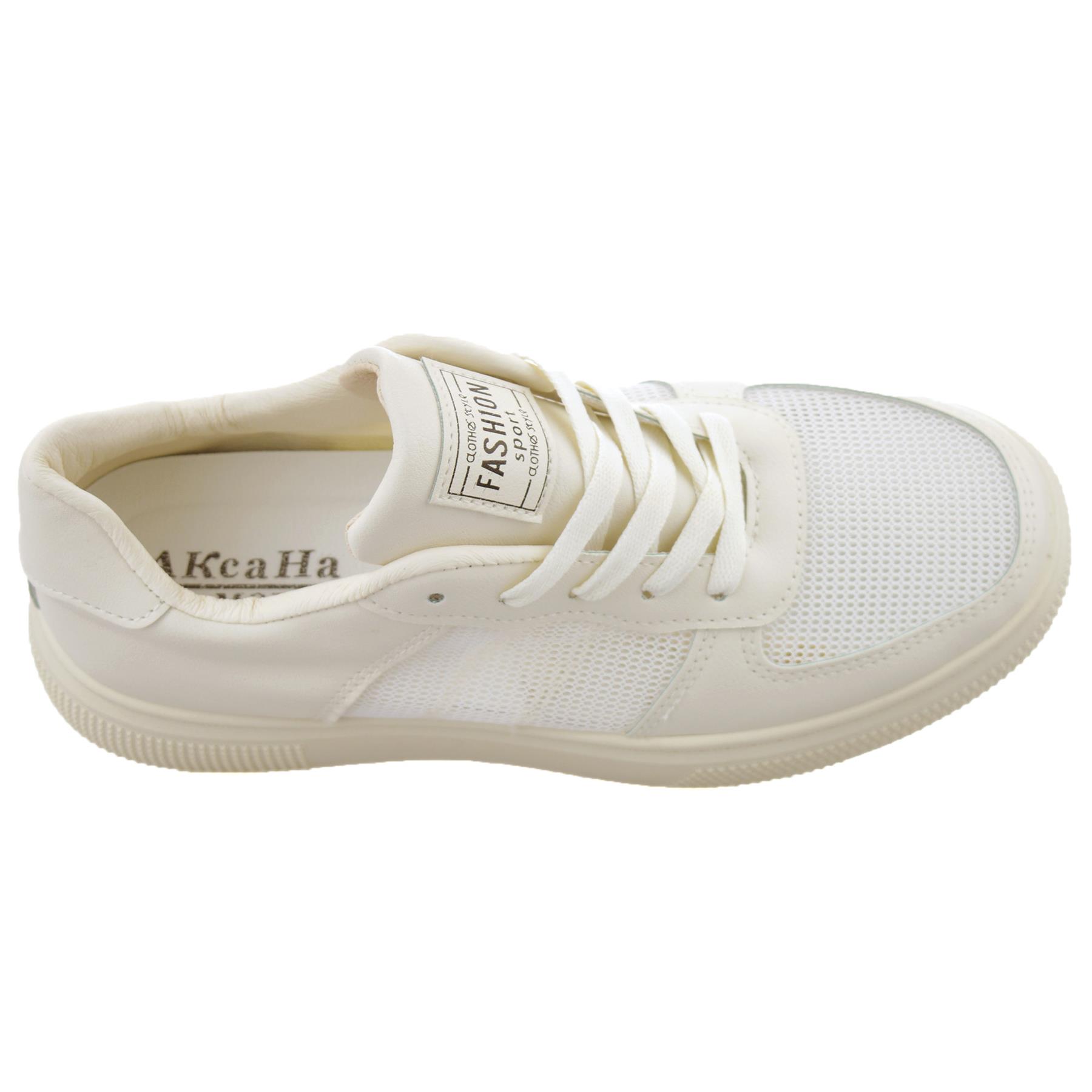 Damenschuhe lässig Schnürschuhe Memory Foam Gehen Sport Fitnessstudio Turnschuhe Größe - Bild 31 von 32