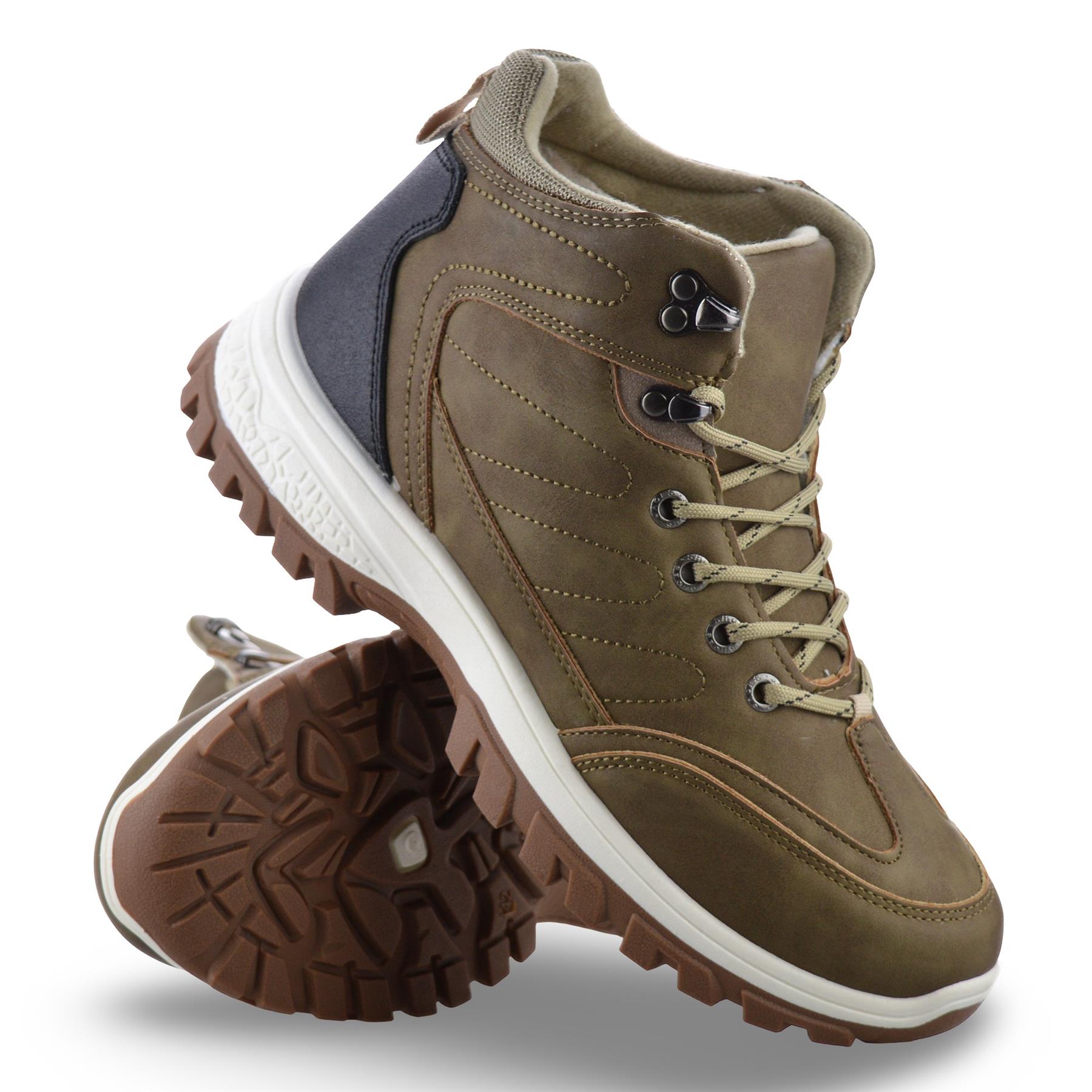 Scarpe da ginnastica uomo passeggio escursionismo casual pelliccia calda nuovi stivaletti stringati misura - Foto 19 di 25