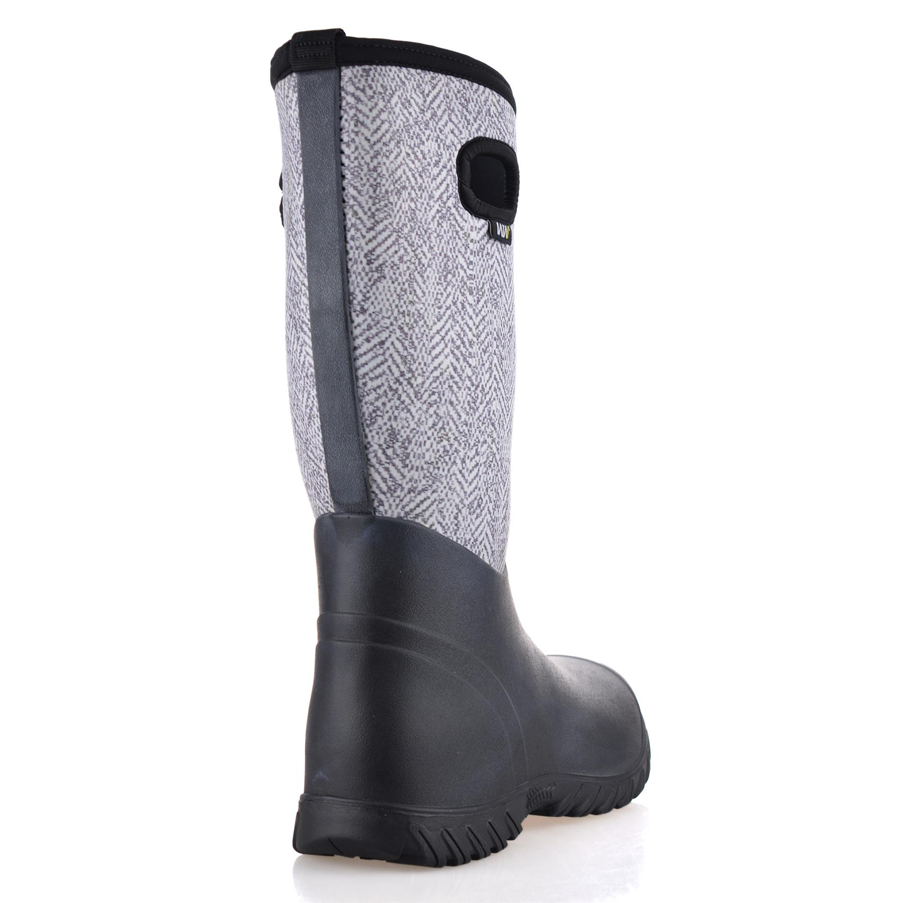 Womens Waterproof Neoprene Wellies Winter Rain Snow Wellington Boots Shoes Size - Picture 20 of 23