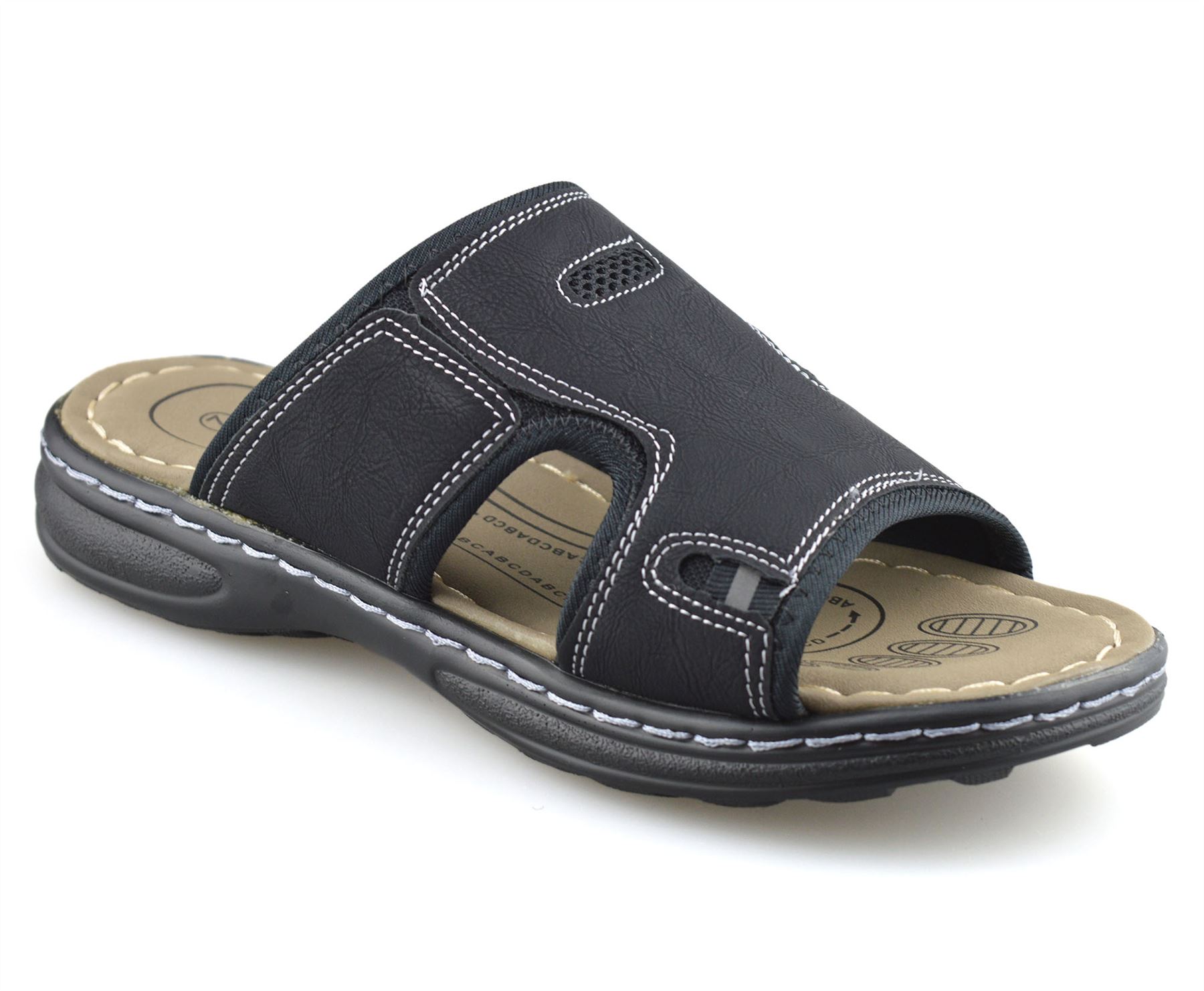Mens Slip On Sandals Walking Summer Beach Cushioned Mules Flip Flops Shoes Size | eBay