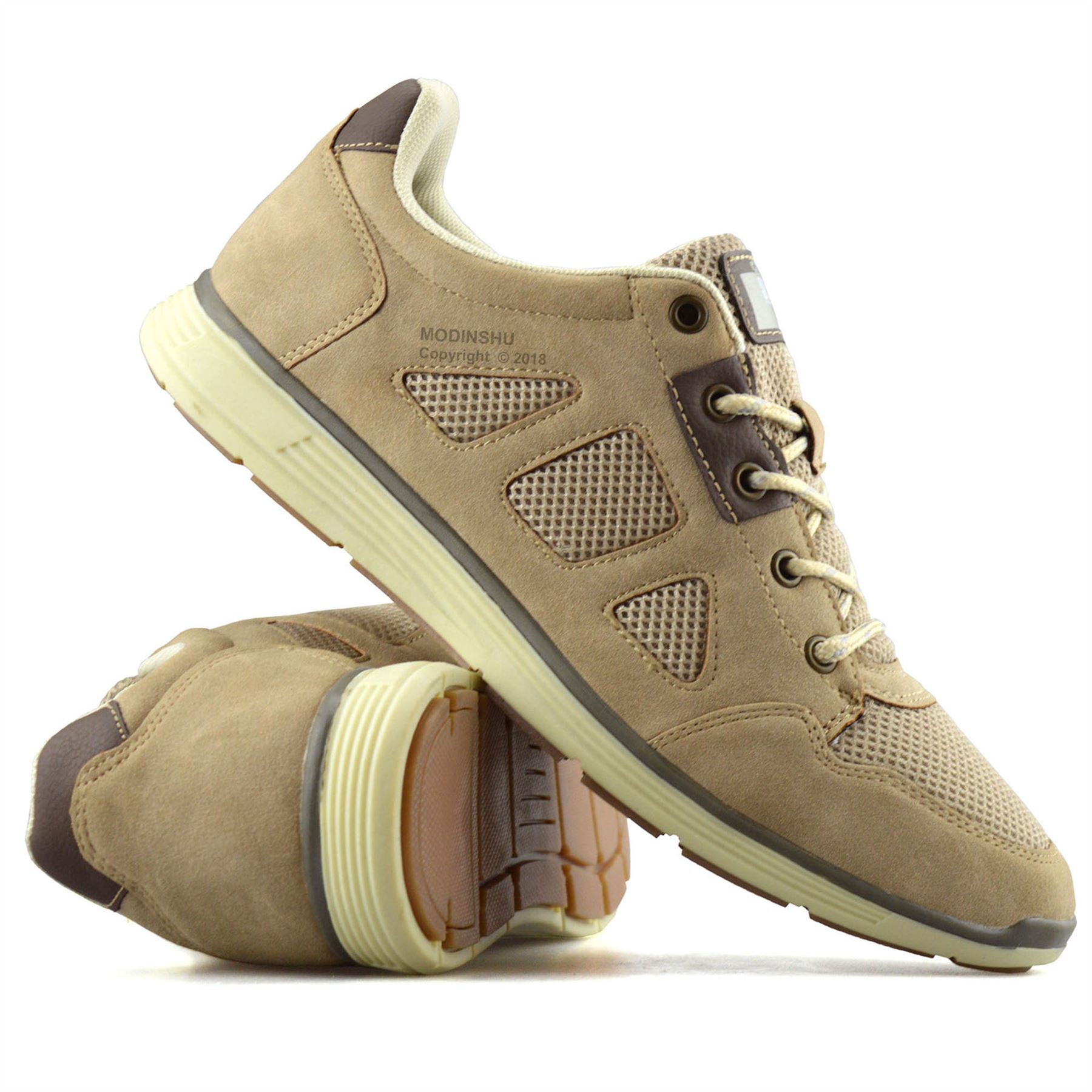 Mens New Casual Lace Up Faux Suede Walking Running Sports Trainers