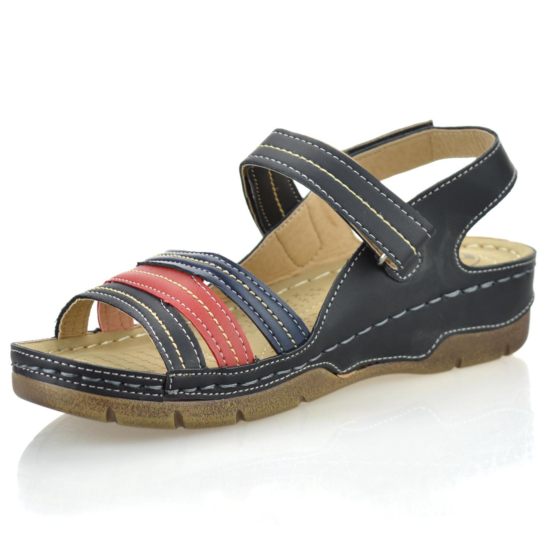 Damas Mujeres Tacón Medio Cuña Espuma con Memoria Verano Caminar Sandalias Mules Zapatos Talla - Imagen 16 de 33