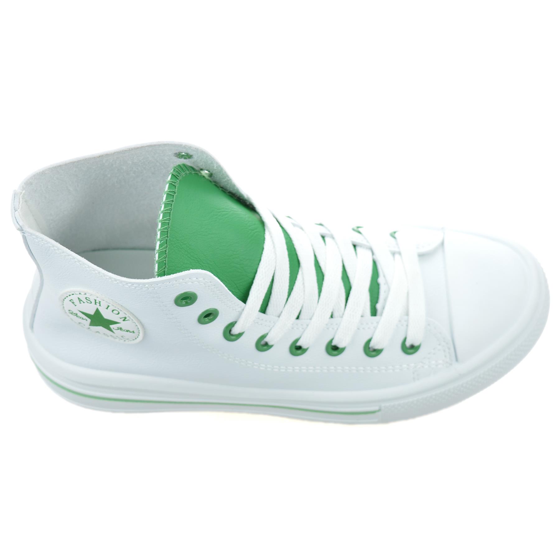 Ladies Womens Casual Hi Top Faux Leather Walking Gym Sports Trainers Shoes Size - Picture 24 of 32