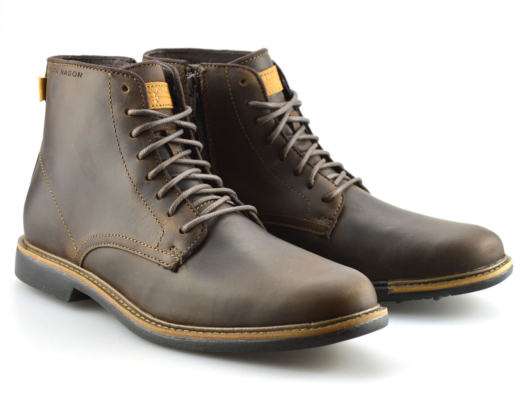 Mens Skechers Memory Foam Leather Combat Zip Up Military Ankle Boots