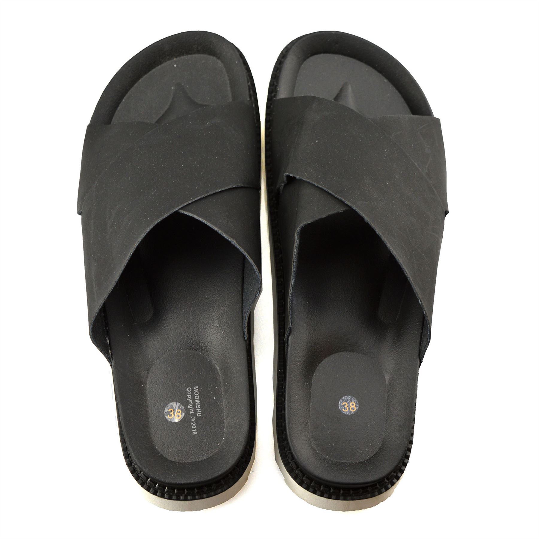 Ladies Womens Low Flat Heel Slip On Summer Beach Mules Footbed Sandals