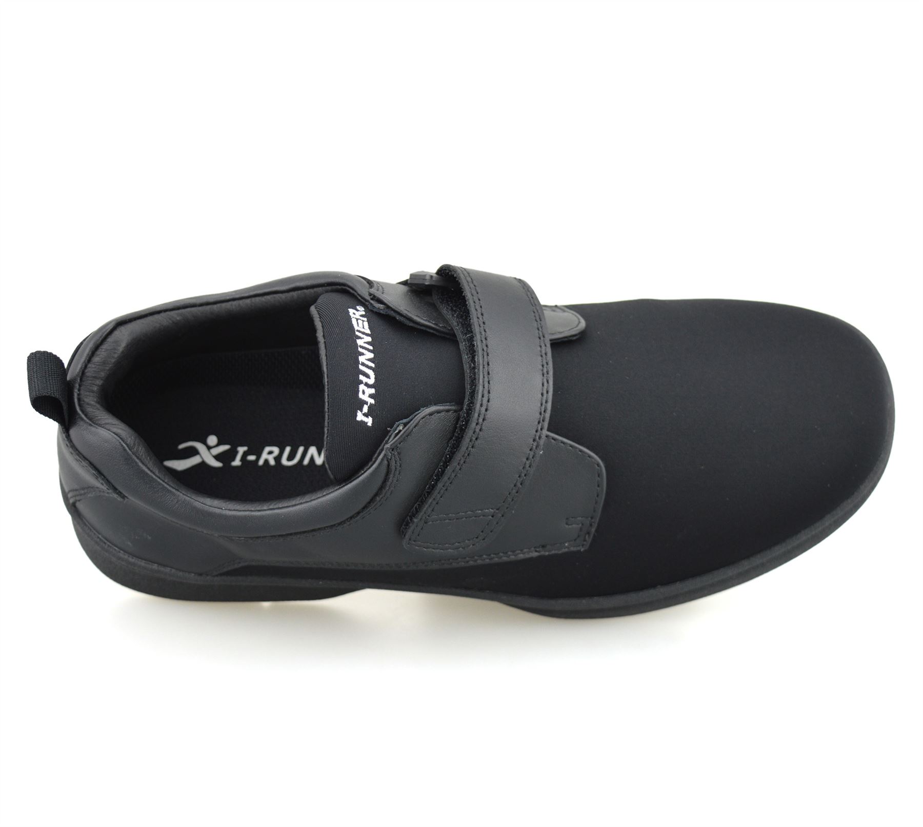 Mens Leather Wide Fit Memory Foam Casual Smart Walking Work Trainers Shoes Size