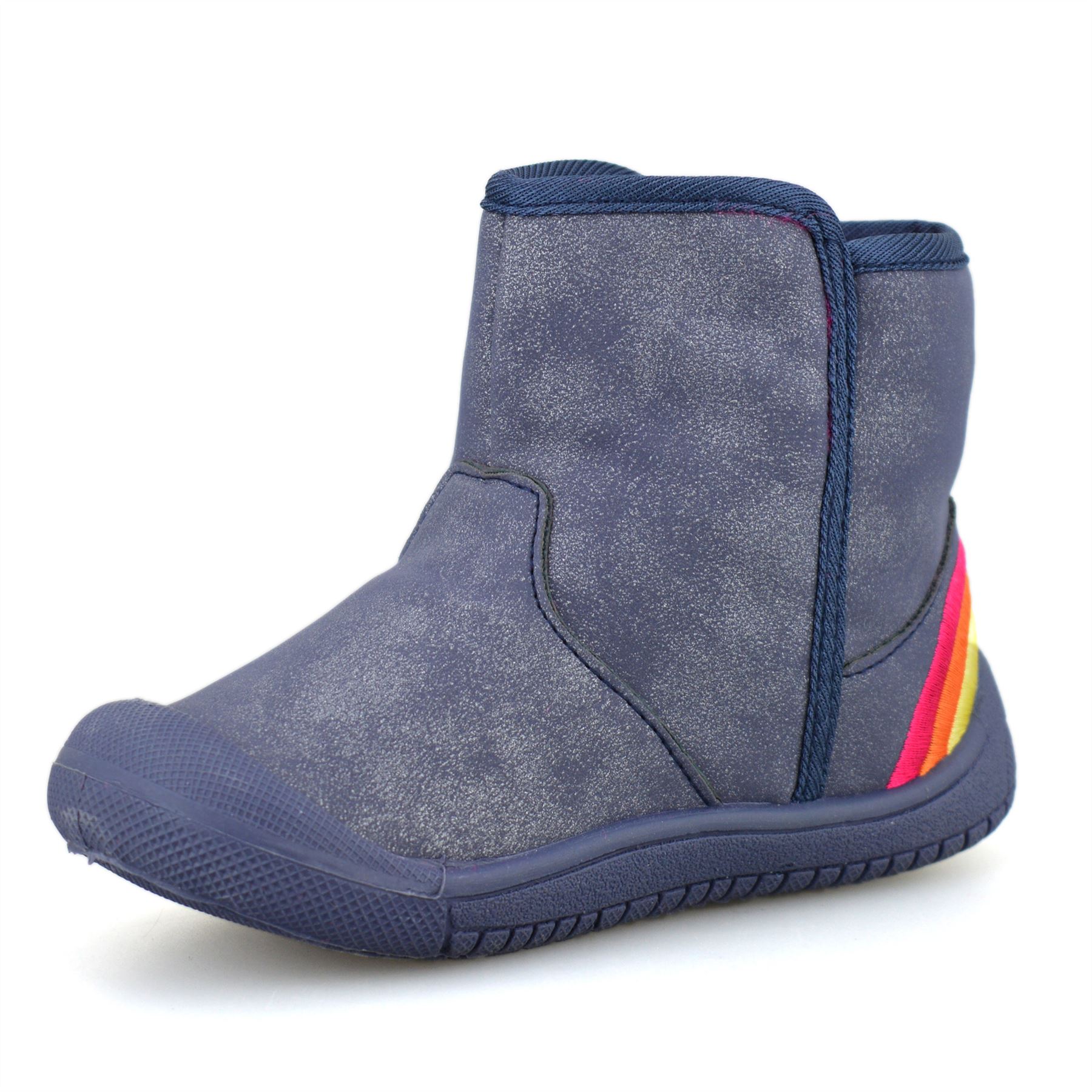 Boys Girls Infants Warm Fur Winter Walking Touch Strap Ankle Boots Shoes Size - Picture 22 of 25