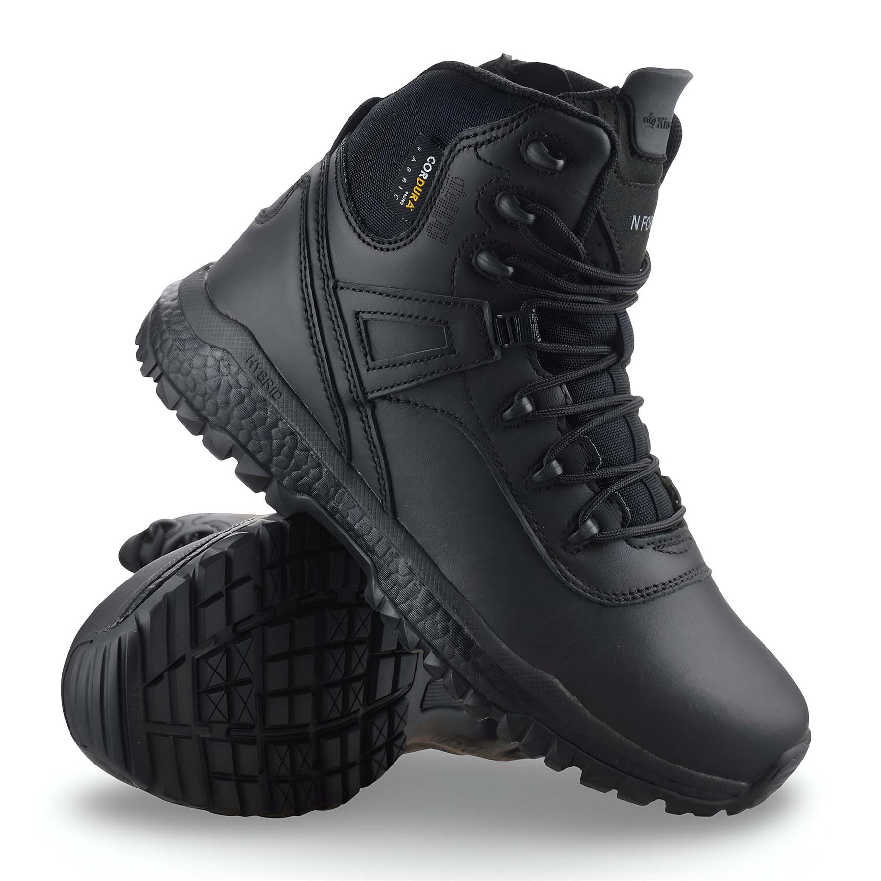 Damen Frauen Leder wasserdicht Reißverschluss Wandern Arbeit Stiefeletten Biker Stiefel Schuhe Größe - Bild 17 von 18