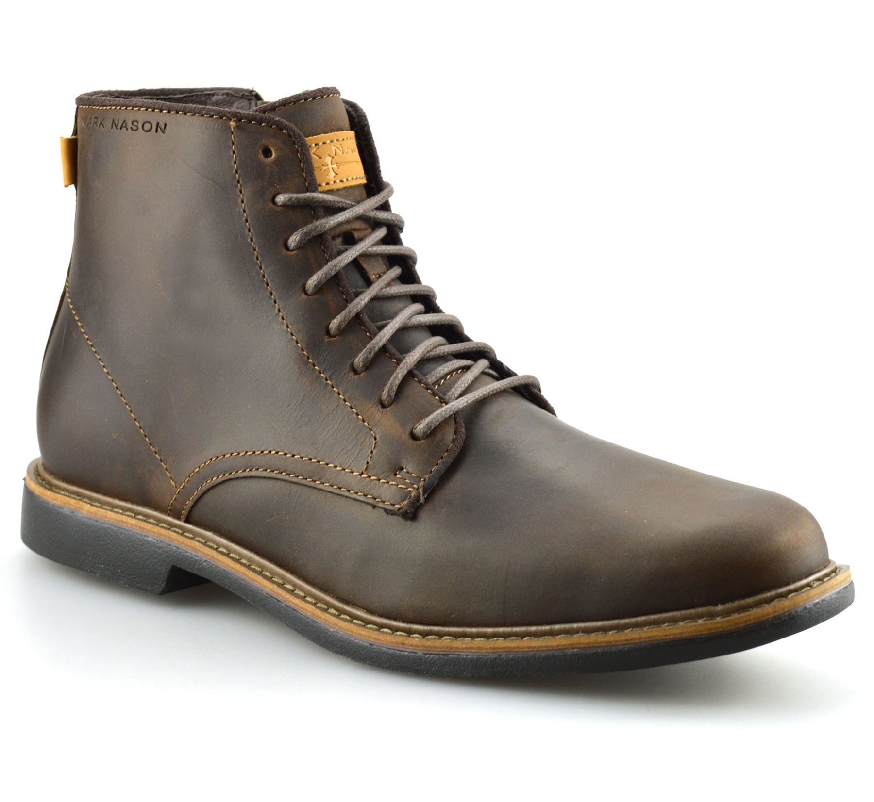 Mens Skechers Memory Foam Leather Combat Zip Up Military Ankle Boots