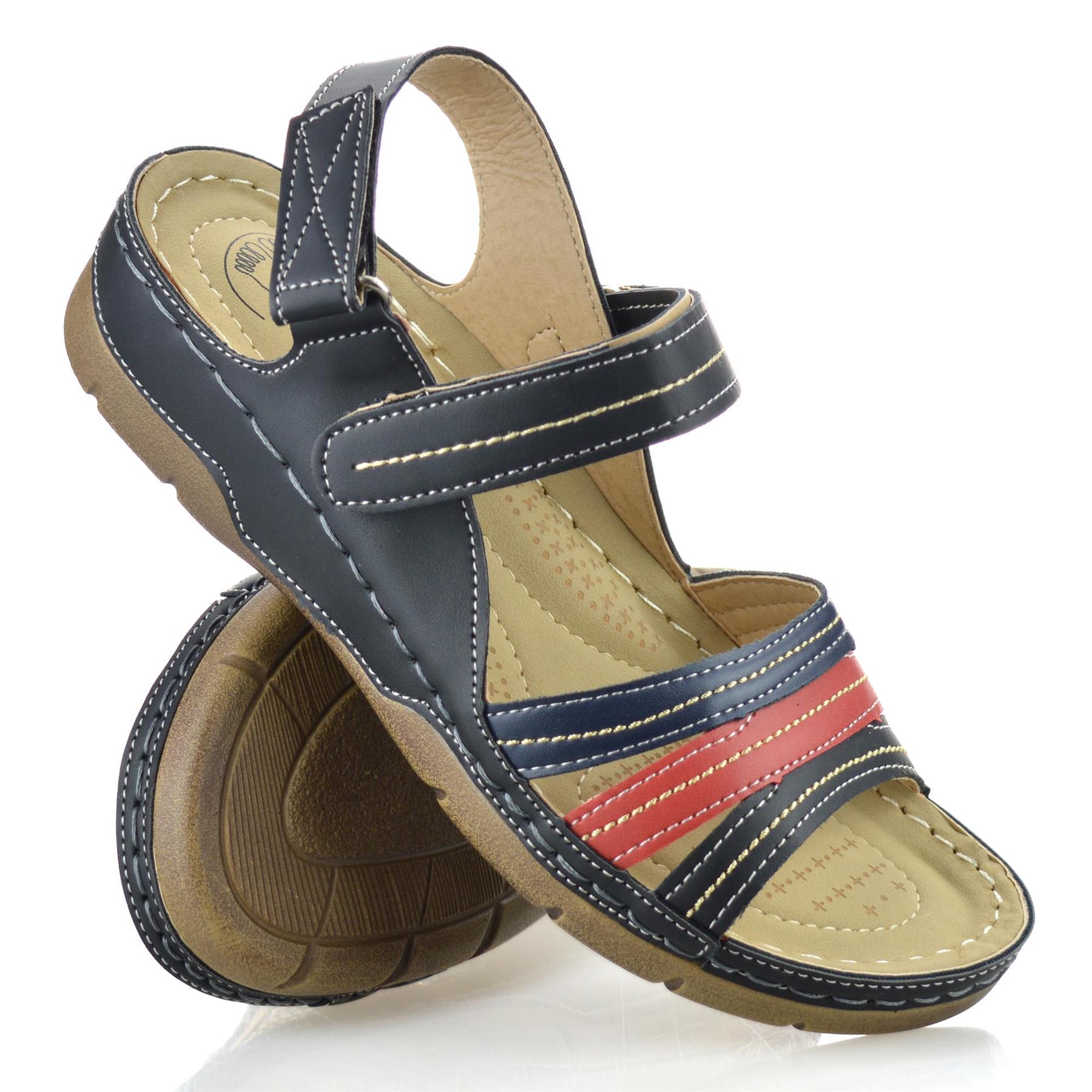 Damas Mujeres Tacón Medio Cuña Espuma con Memoria Verano Caminar Sandalias Mules Zapatos Talla - Imagen 19 de 33