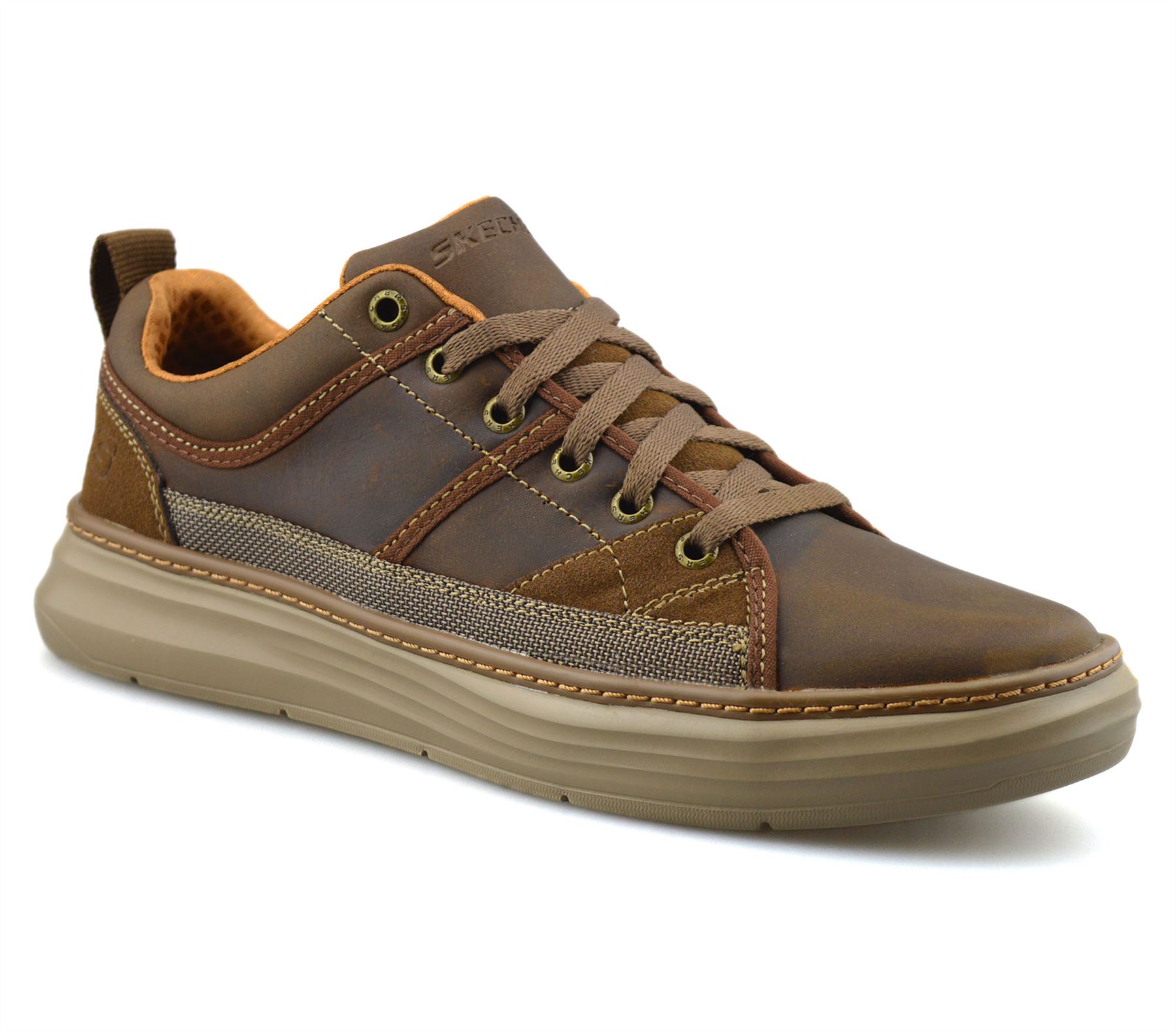 Mens Skechers Leather Memory Foam Casual Smart Walking Mens Skechers Leather Memory Foam Casual Smart Walking