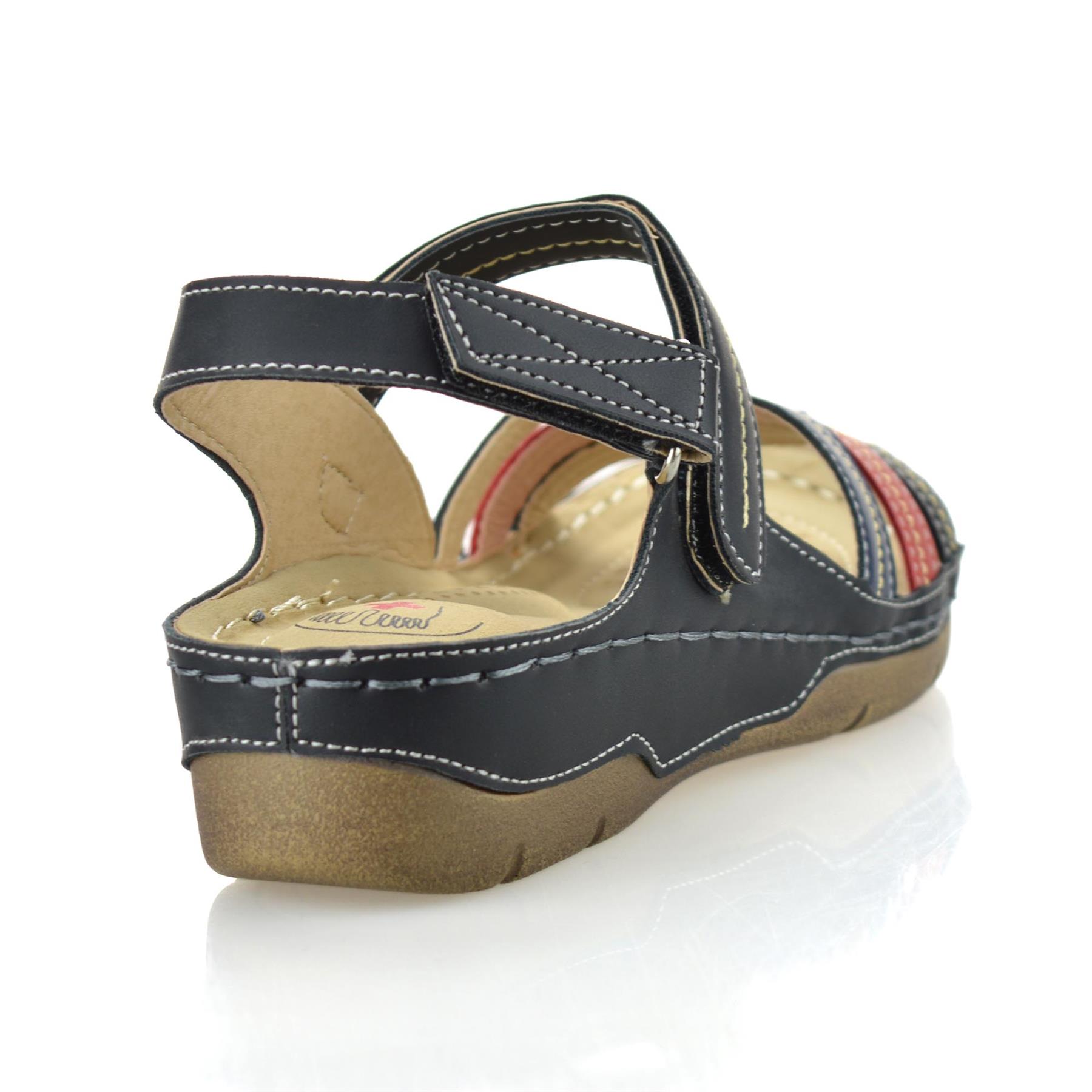 Damas Mujeres Tacón Medio Cuña Espuma con Memoria Verano Caminar Sandalias Mules Zapatos Talla - Imagen 15 de 33