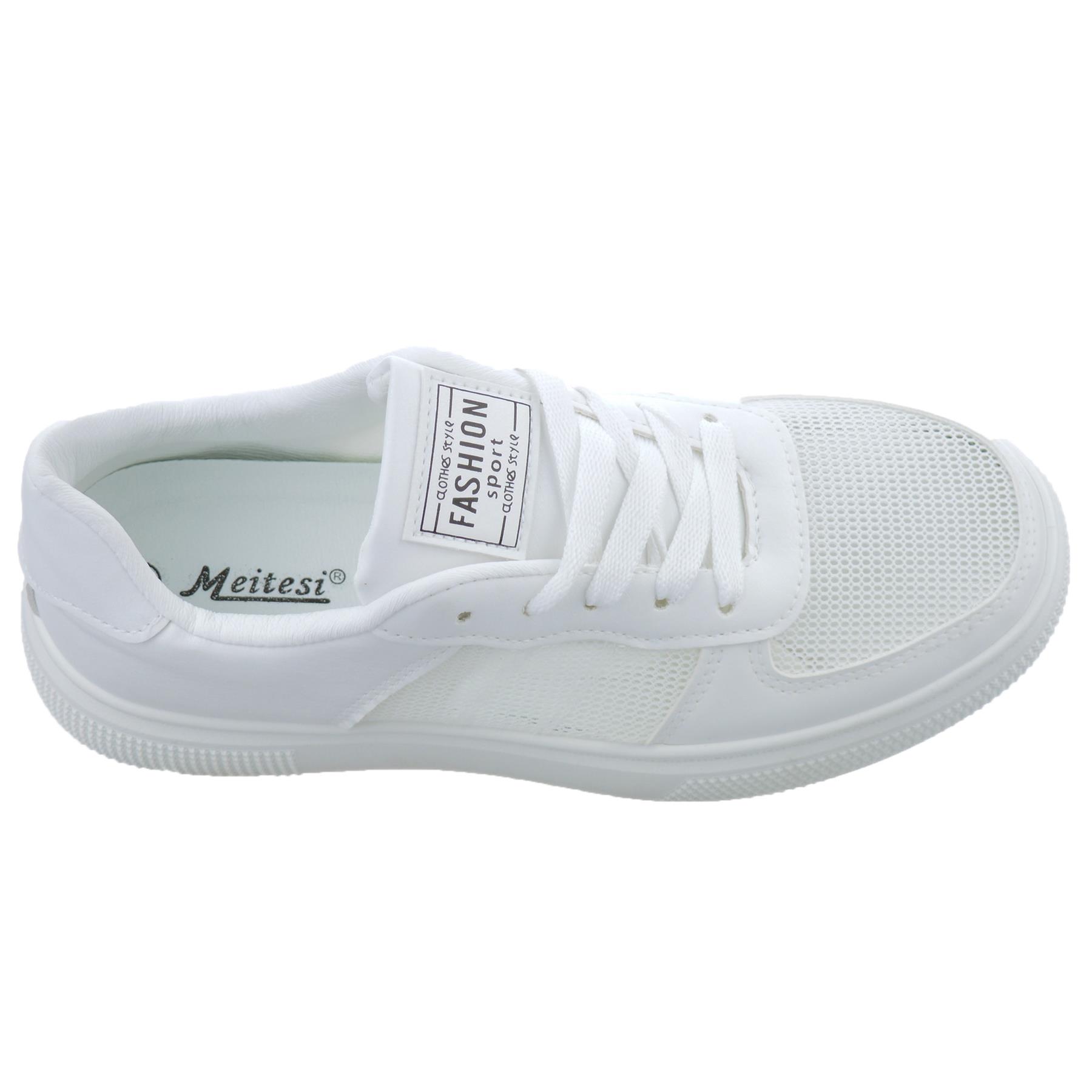 Damenschuhe lässig Schnürschuhe Memory Foam Gehen Sport Fitnessstudio Turnschuhe Größe - Bild 24 von 32
