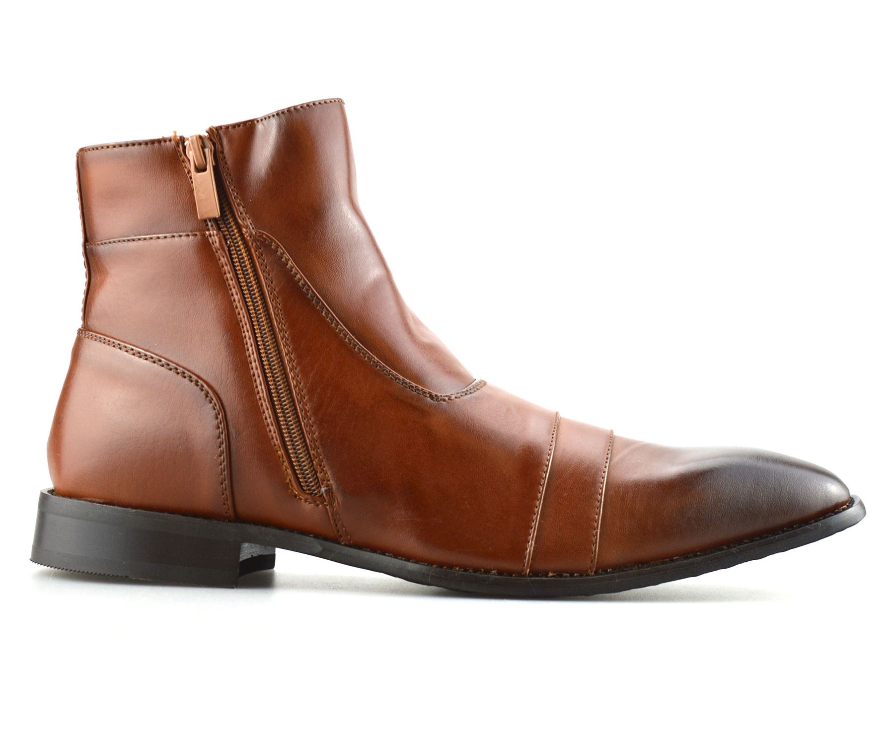 Mens New Leather Chelsea Dealer Work Formal Ankle Cowboy Biker Boots