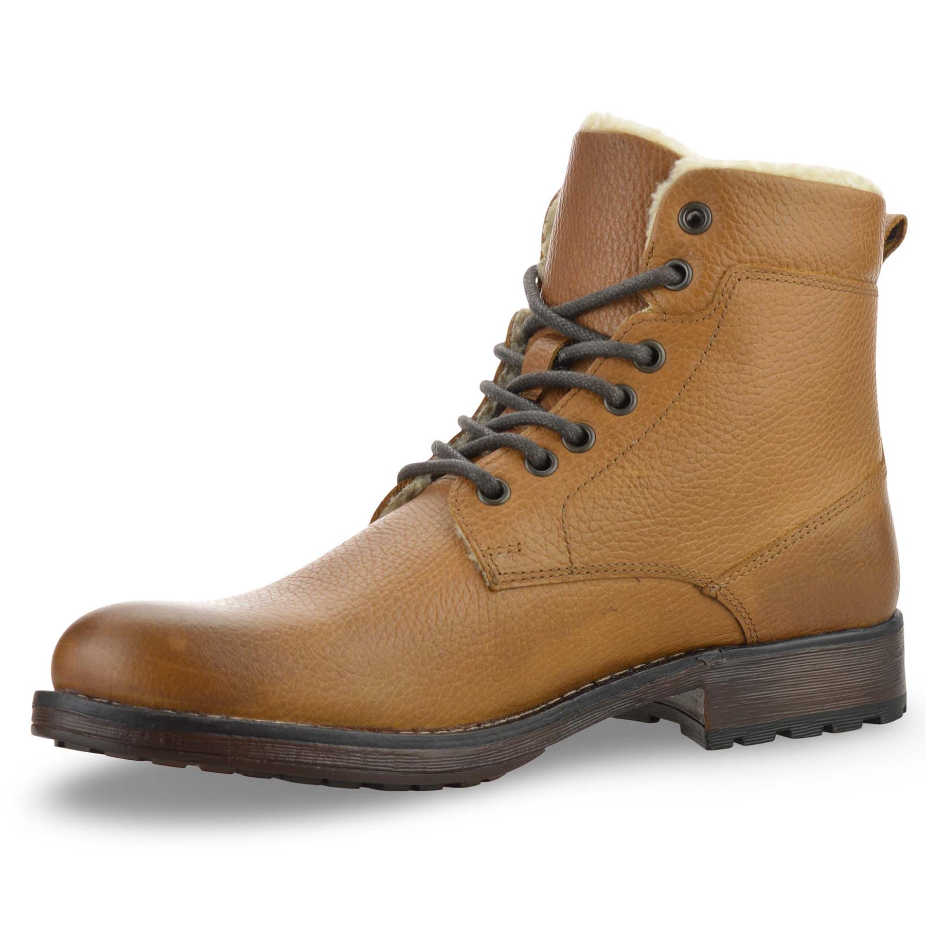 Mens Leather Military Combat Lace Up Walking Work Ankle Biker Boots Shoes Size - Picture 13 of 16