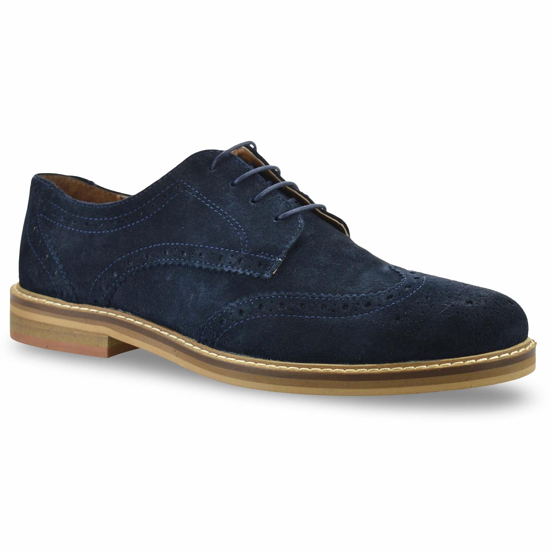 Mens Leather Brogue Shoes Smart Casual Lace Up Work Office Formal Brogues Size - Picture 21 of 27