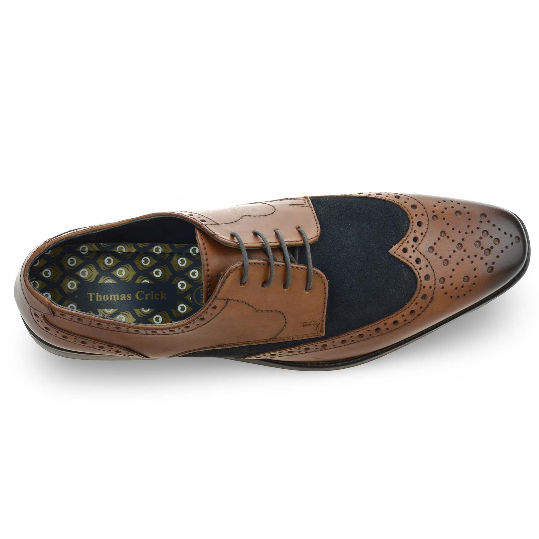 Mens Leather Brogue Shoes Smart Formal Casual Lace Up Work Office Brogues Size - Picture 16 of 18