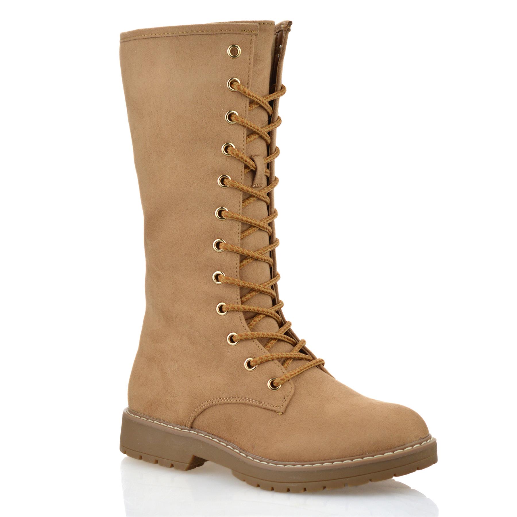 Girls kids Childrens Zip Up School Casual Winter Mid Calf Biker Boots Shoes Size