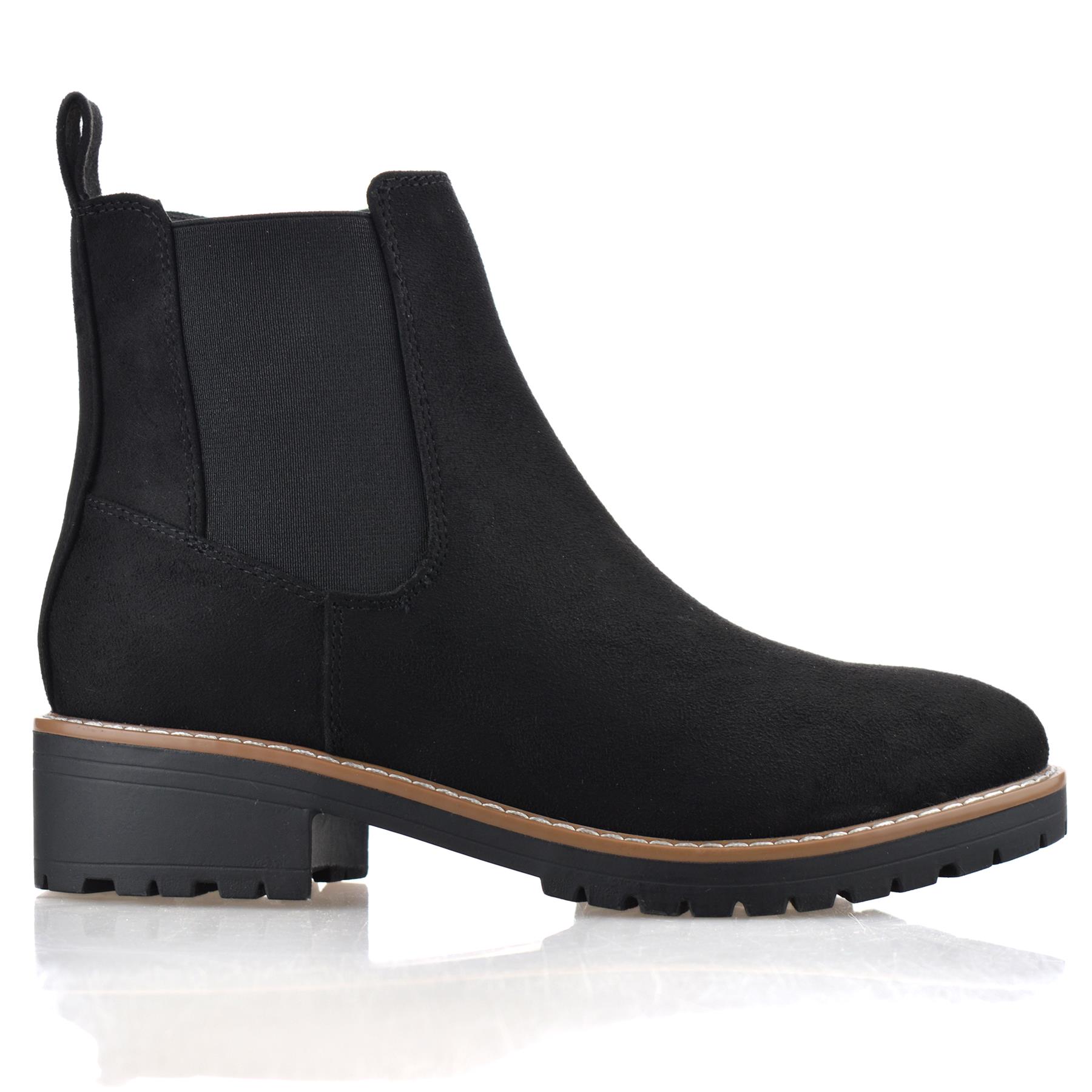 Damas Mujeres Tacón Medio Bloque Cremallera Caminar Chelsea Motociclista Botines Zapatos Talla - Imagen 13 de 25