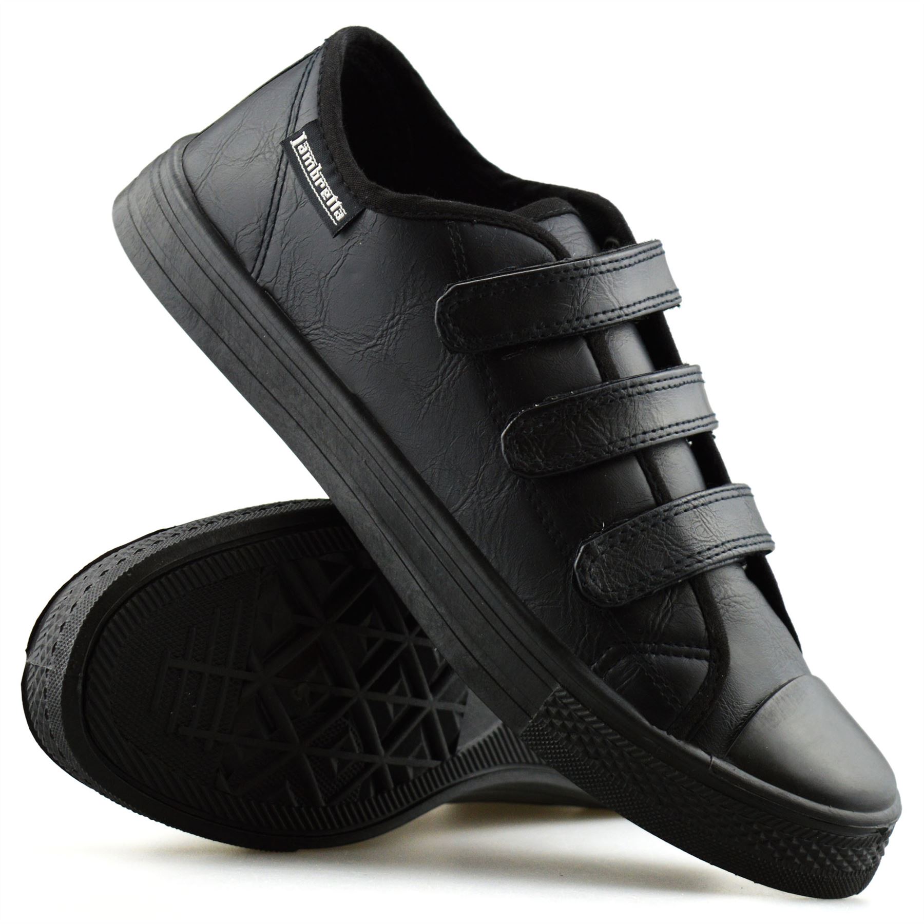 Mens Lambretta Casual Flat Slip On Skate Pumps Gym Plimsolls Trainers Shoes  Size