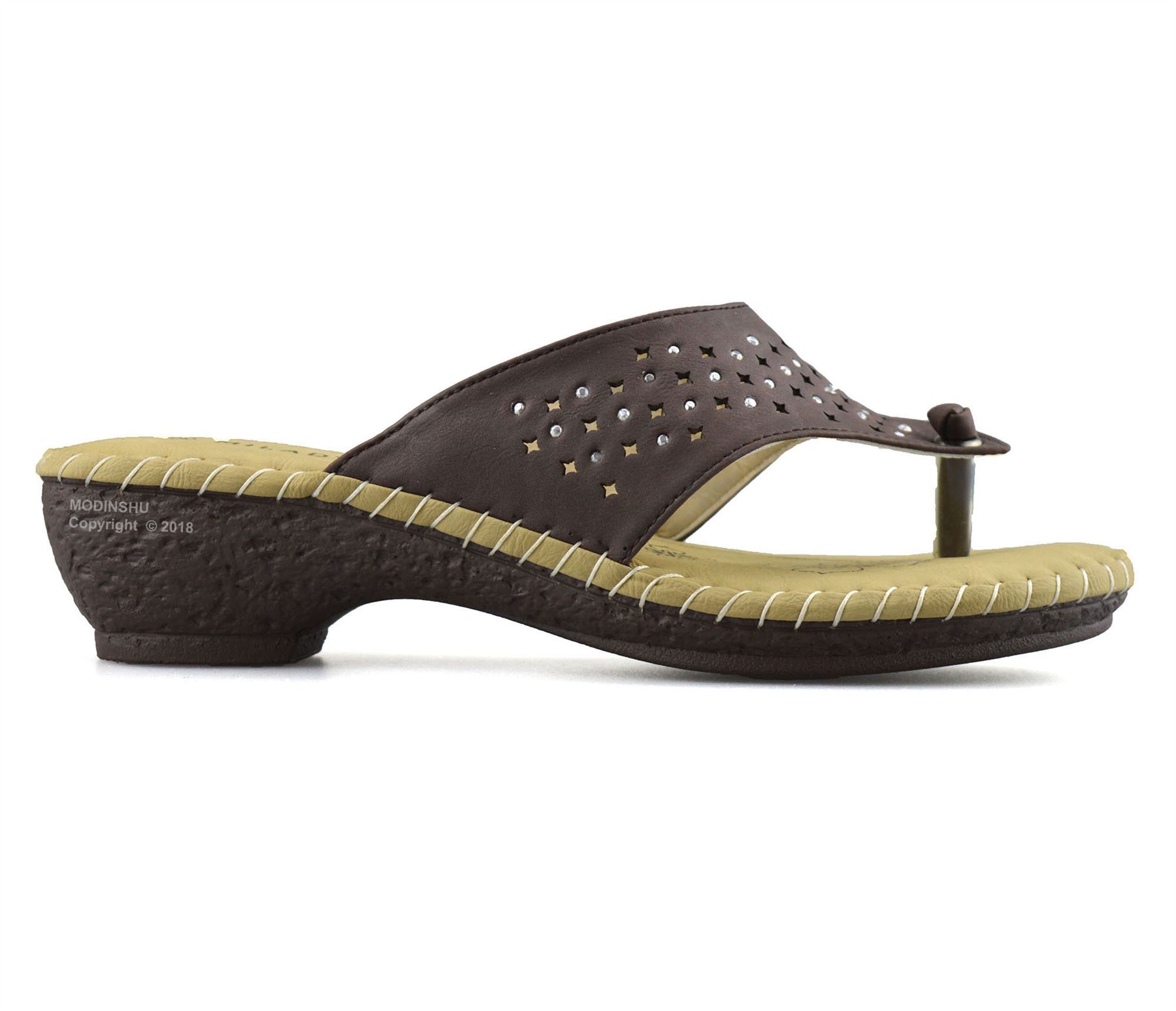 Ladies Womens Mid Wedge Heel Slip On Toe Post Summer Mules Sandals Shoes Size | eBay