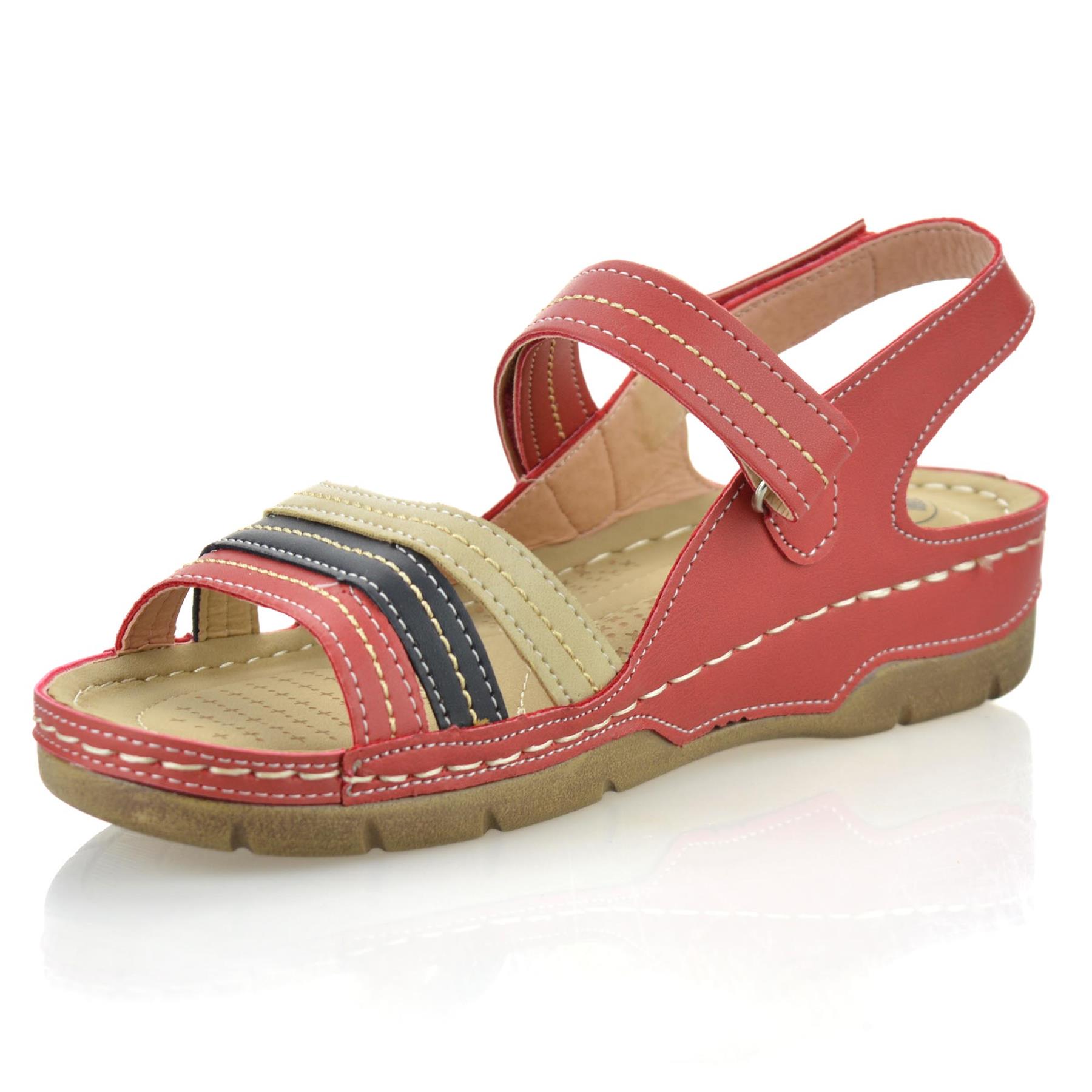 Damas Mujeres Tacón Medio Cuña Espuma con Memoria Verano Caminar Sandalias Mules Zapatos Talla - Imagen 23 de 33