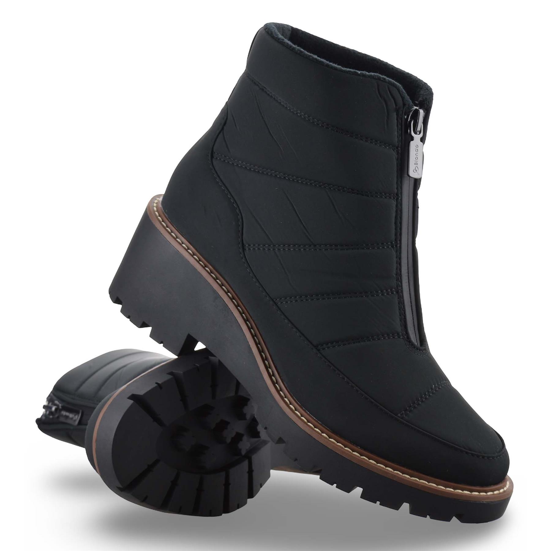 Scarpe stivaletti chelsea donna zip impermeabili invernali caldi biker misura - Foto 16 di 16