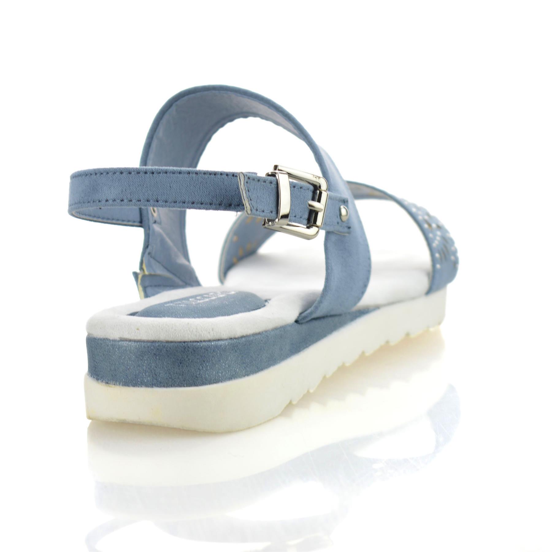 Sandalias informales de verano para mujer con tacón medio de cuña de espuma viscoelástica con honda trasera talla - Imagen 12 de 16