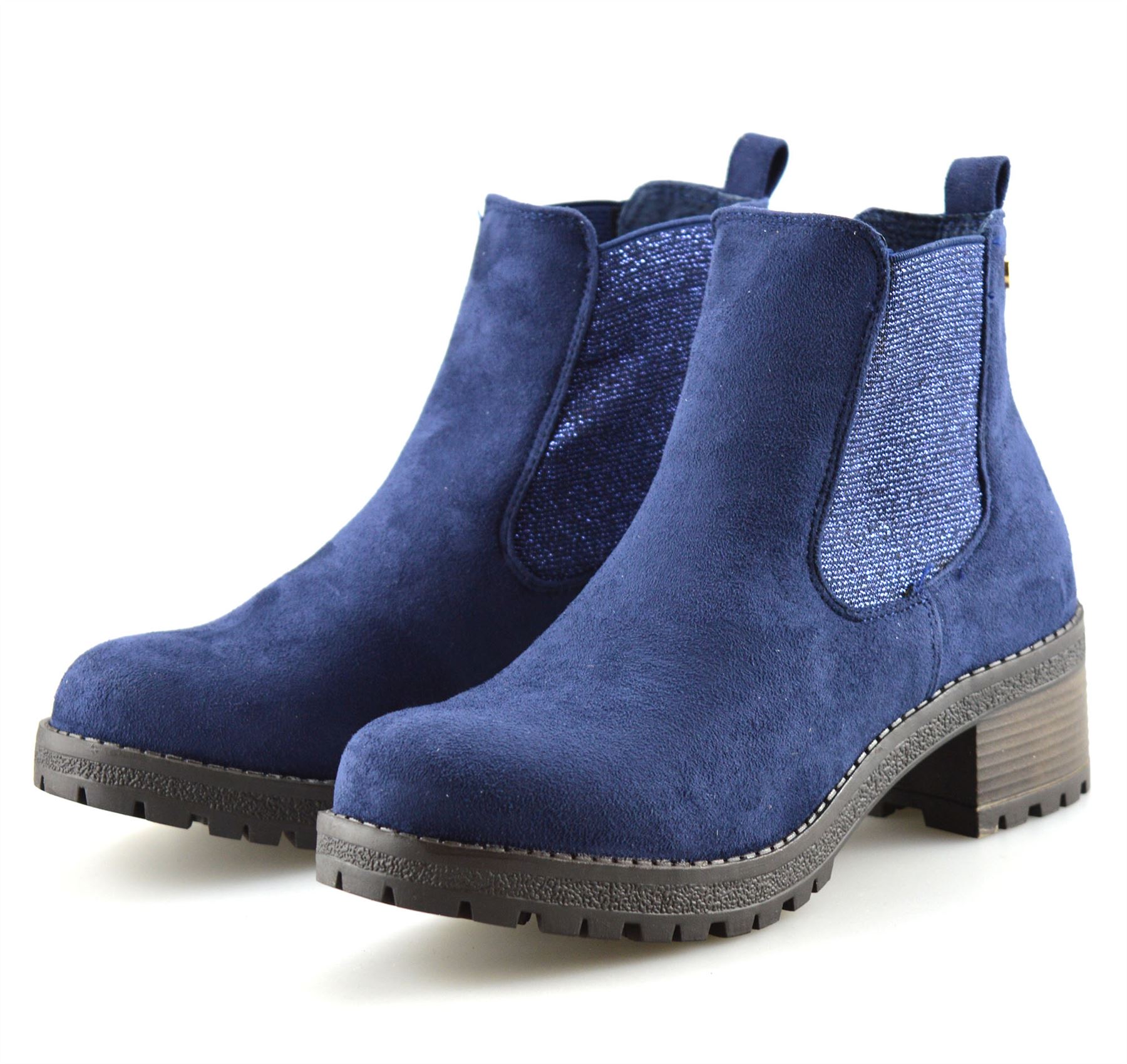 faux suede block heel ankle boots