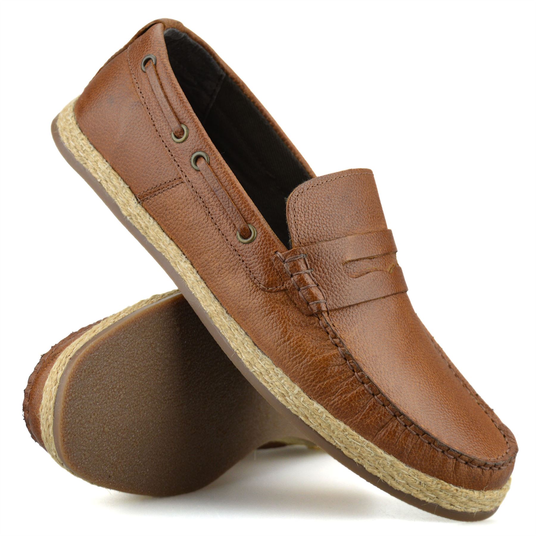 Mens New Leather Slip On Loafers Casual Driving Boat Deck Mens New Leather Slip On Loafers Casual Driving Boat Deck
