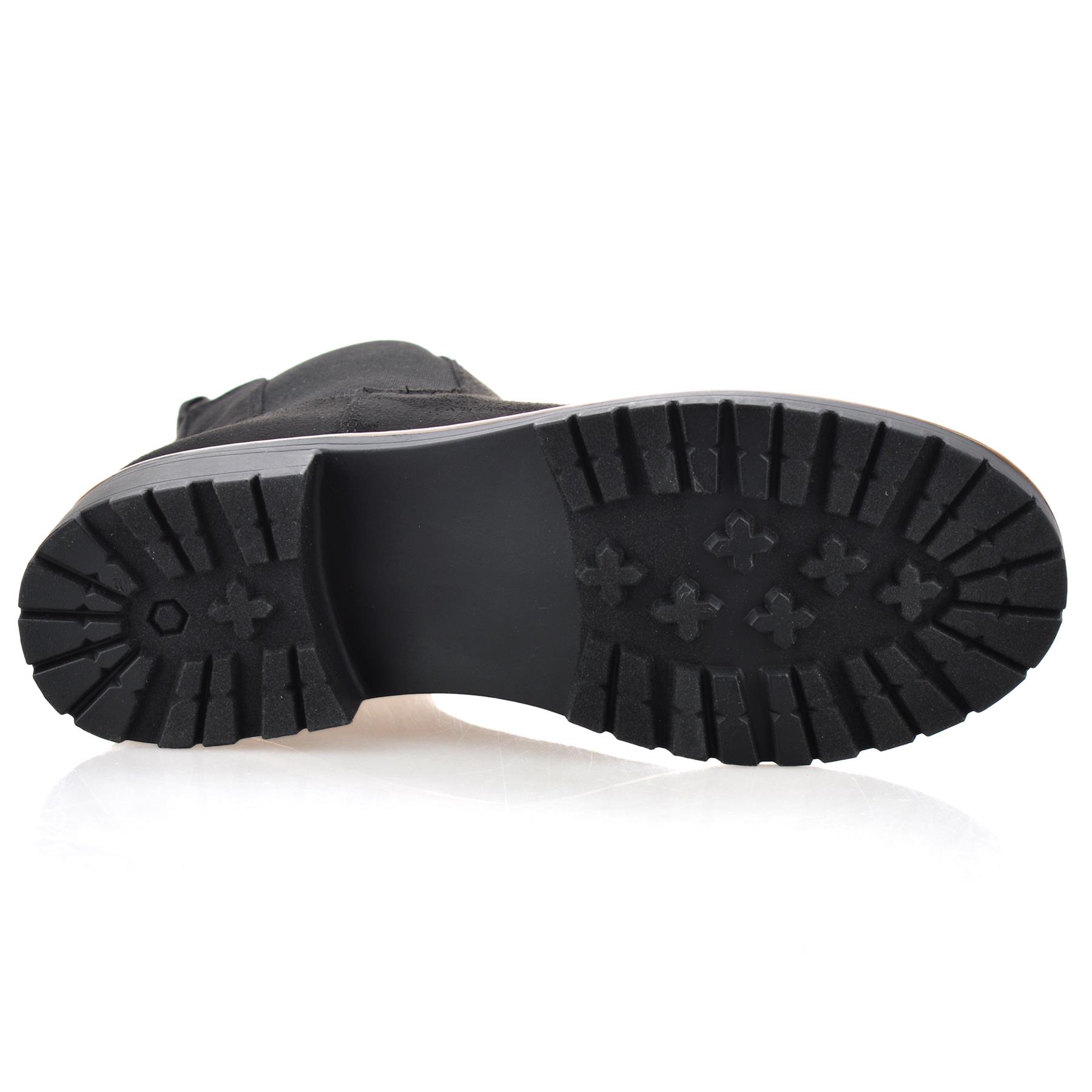 Damas Mujeres Tacón Medio Bloque Cremallera Caminar Chelsea Motociclista Botines Zapatos Talla - Imagen 16 de 25