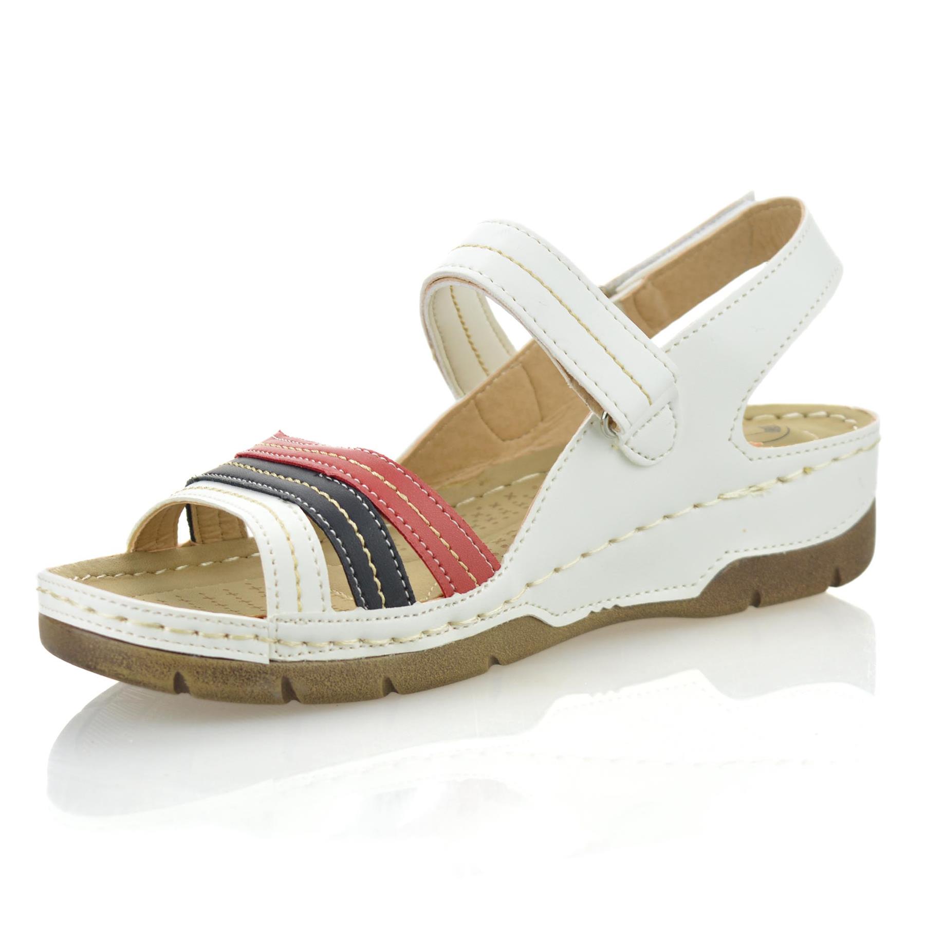 Damas Mujeres Tacón Medio Cuña Espuma con Memoria Verano Caminar Sandalias Mules Zapatos Talla - Imagen 30 de 33