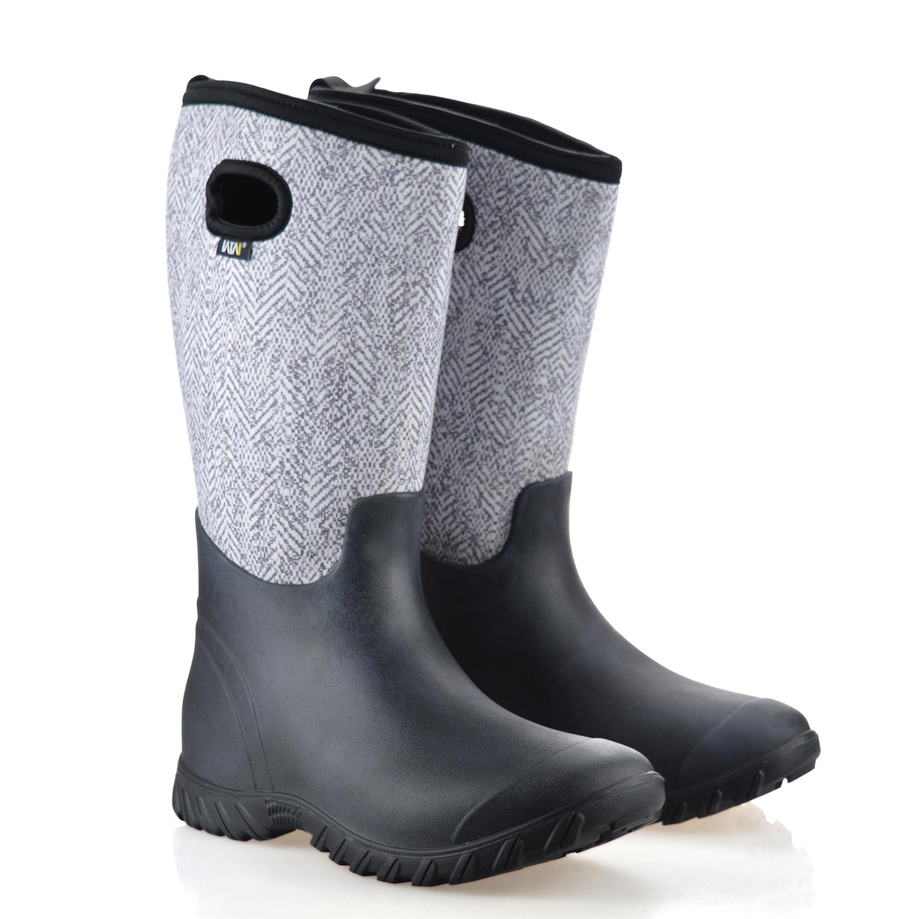 Womens Waterproof Neoprene Wellies Winter Rain Snow Wellington Boots Shoes Size - Picture 23 of 23