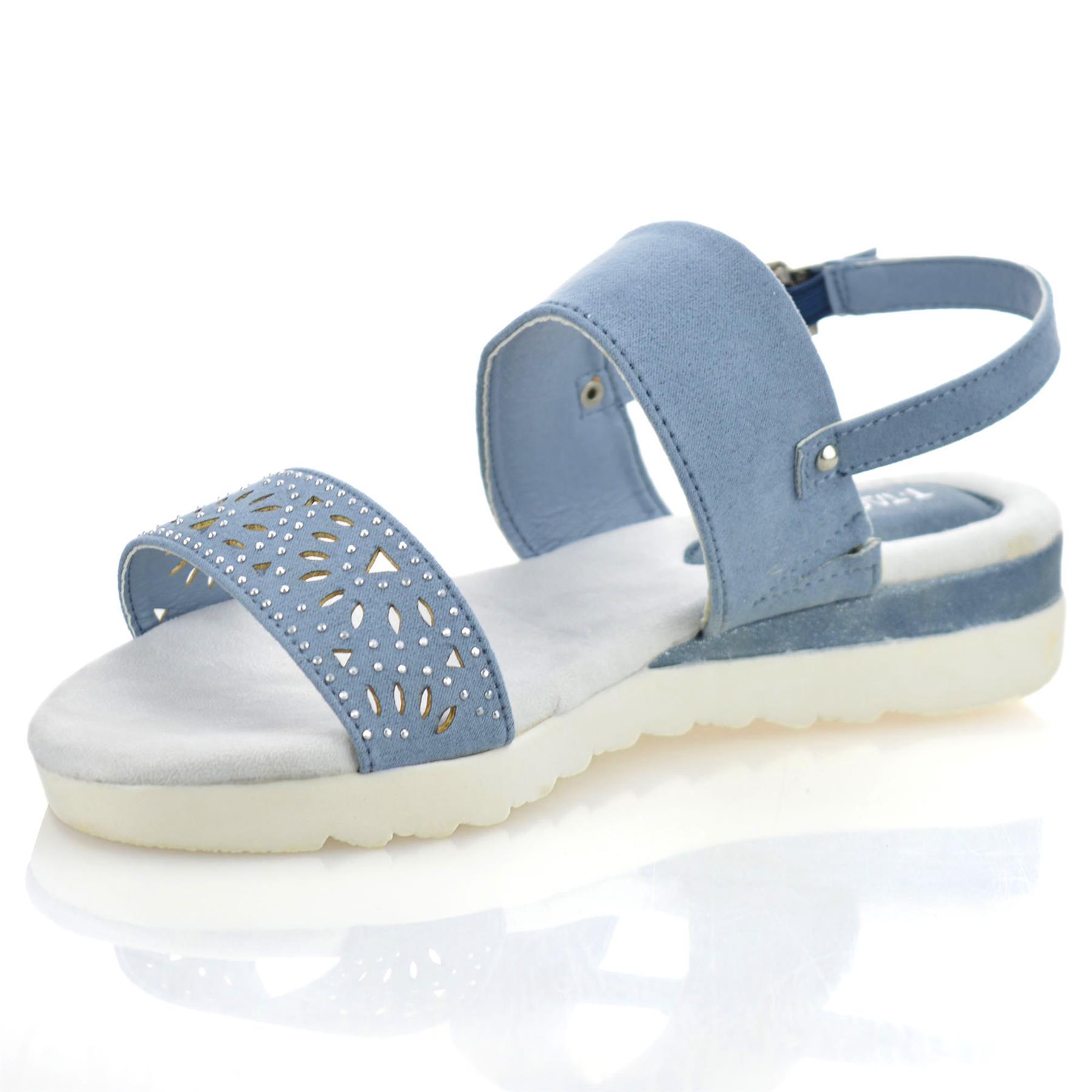 Sandalias informales de verano para mujer con tacón medio de cuña de espuma viscoelástica con honda trasera talla - Imagen 13 de 16