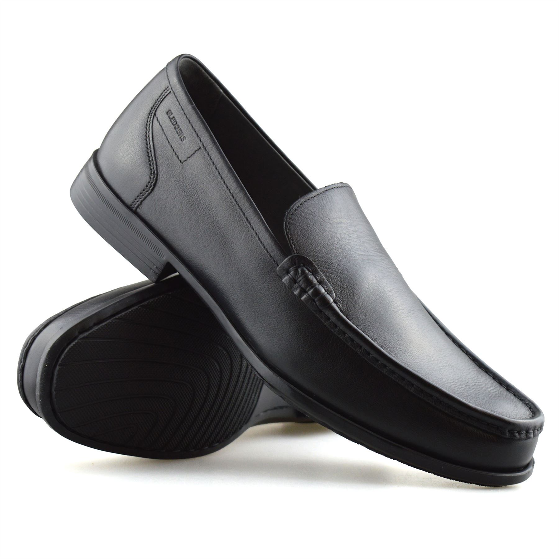 Mens New Leather Wide Fit Casual Smart Slip On Loafers Moccasin Work Shoes Size | eBay