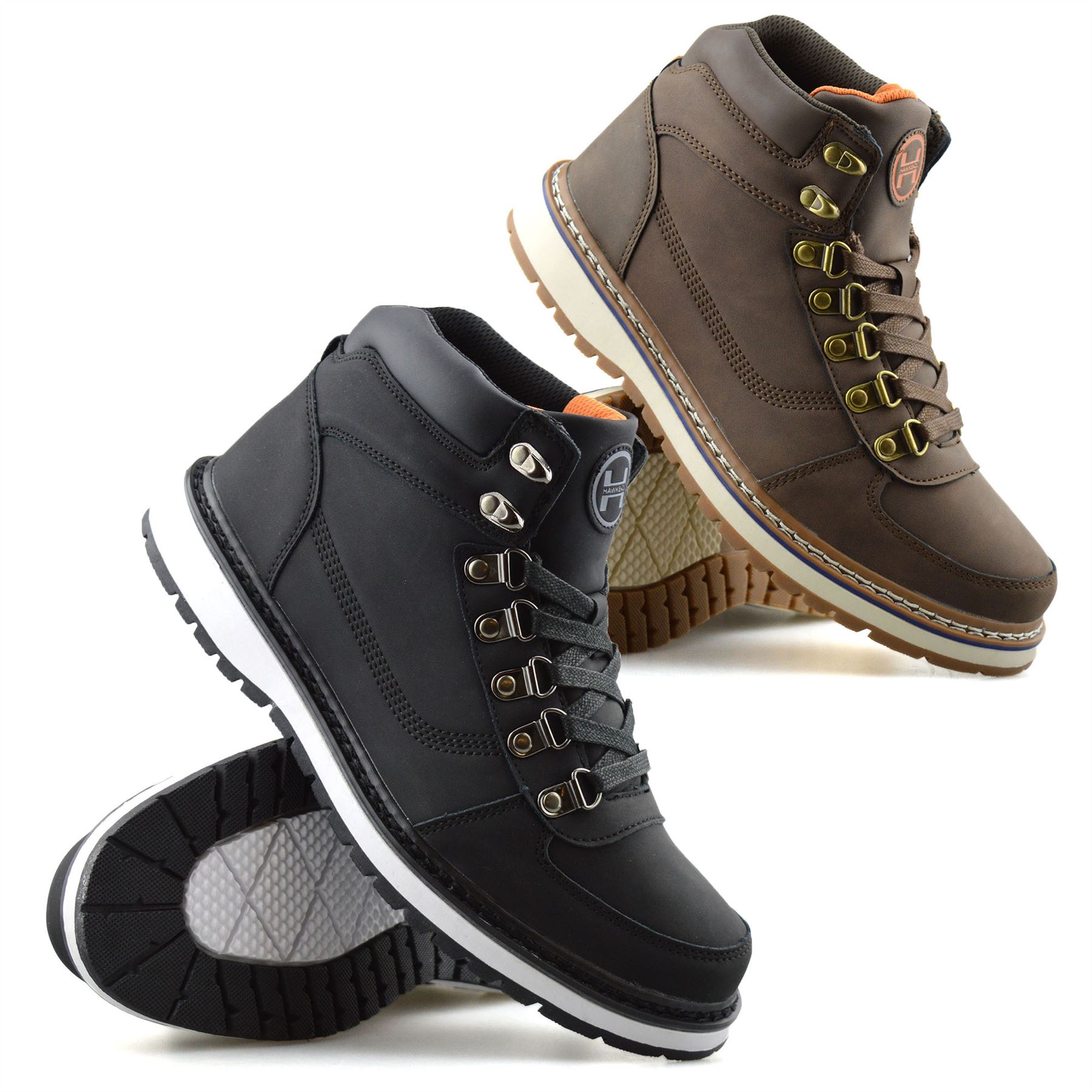 Mens Walking Hiking Casual Lace Up Memory Foam Ankle Boots Trainers