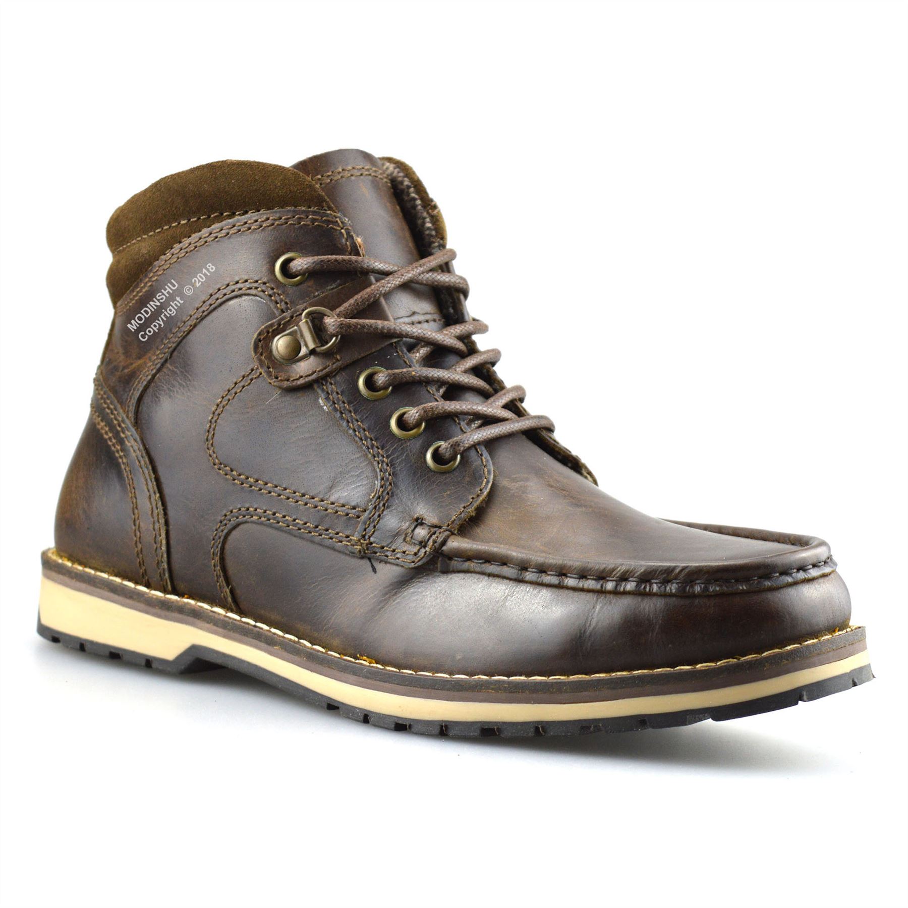 MENS LEATHER WINTER WALKING HIKING TRAIL WORK TRAINERS ANKLE BOOTS SHOES SIZE