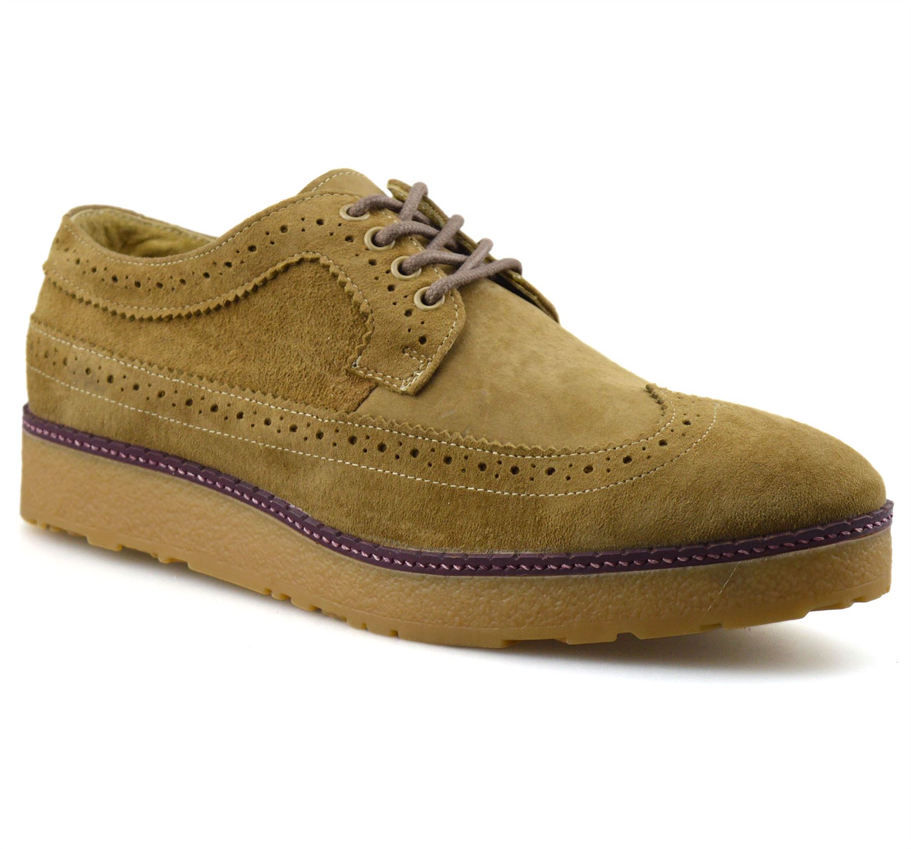 Mens Hush Puppies Leather Wide Fit Casual Smart Lace Up Oxford Brogue