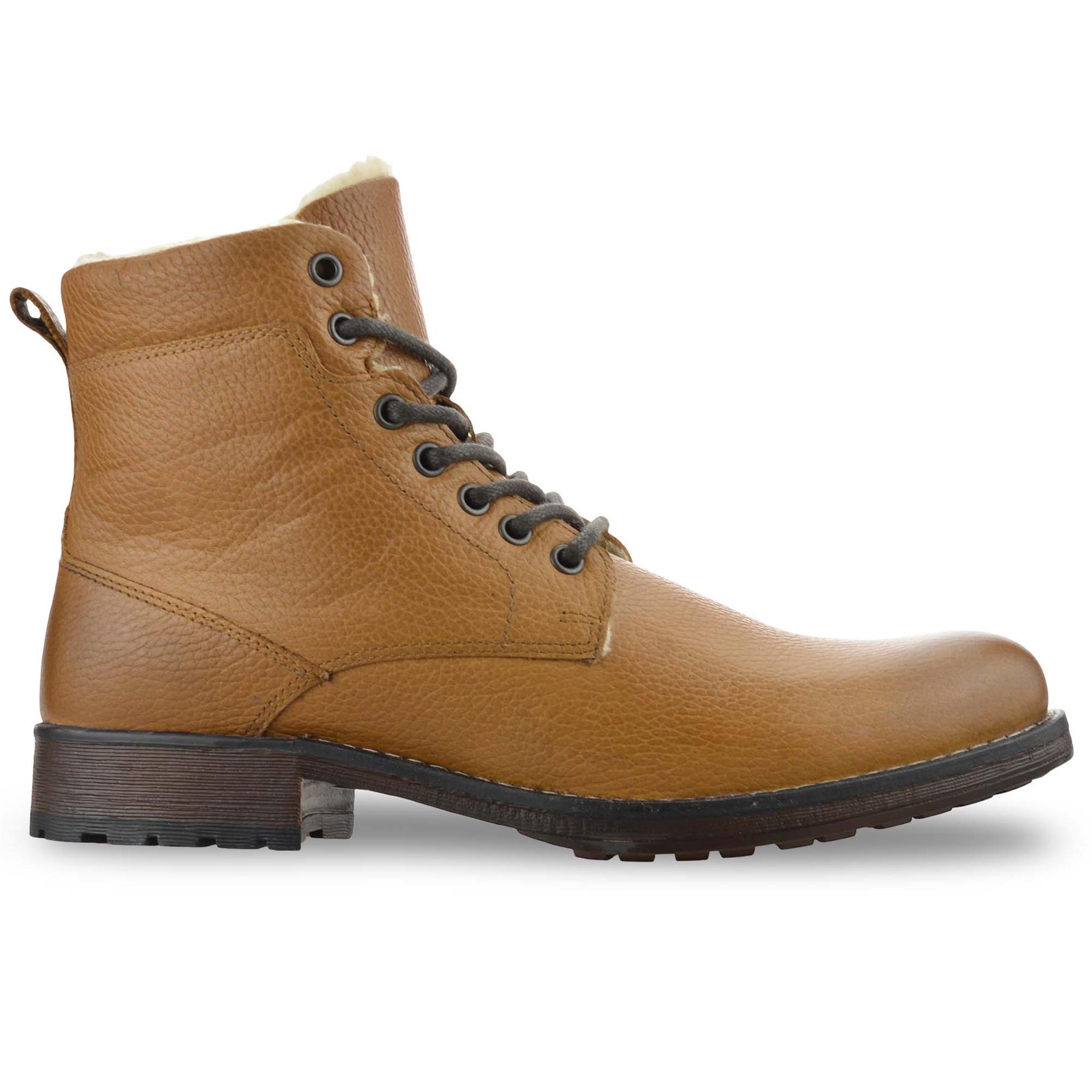 Mens Leather Military Combat Lace Up Walking Work Ankle Biker Boots Shoes Size - Picture 11 of 16