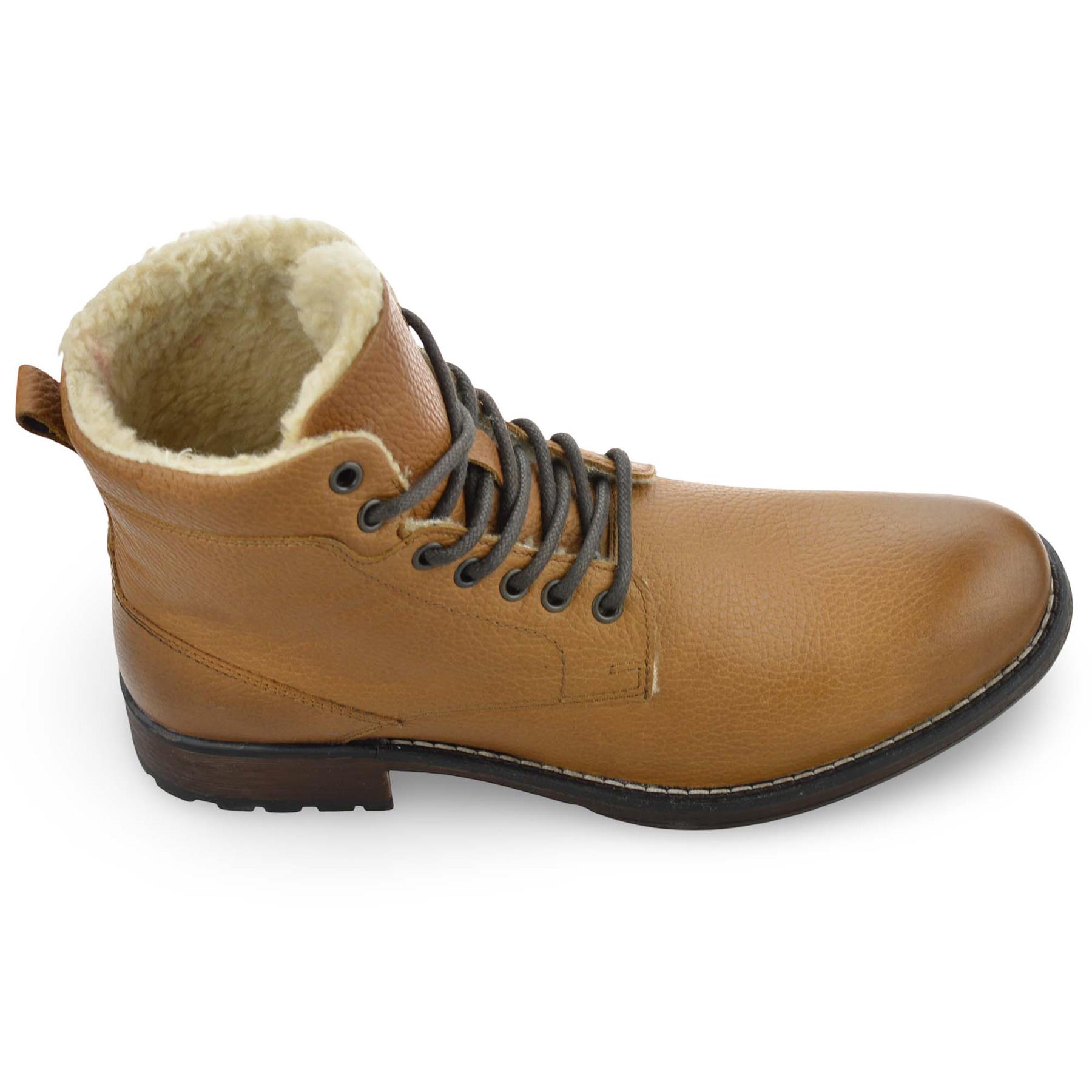 Mens Leather Military Combat Lace Up Walking Work Ankle Biker Boots Shoes Size - Picture 15 of 16