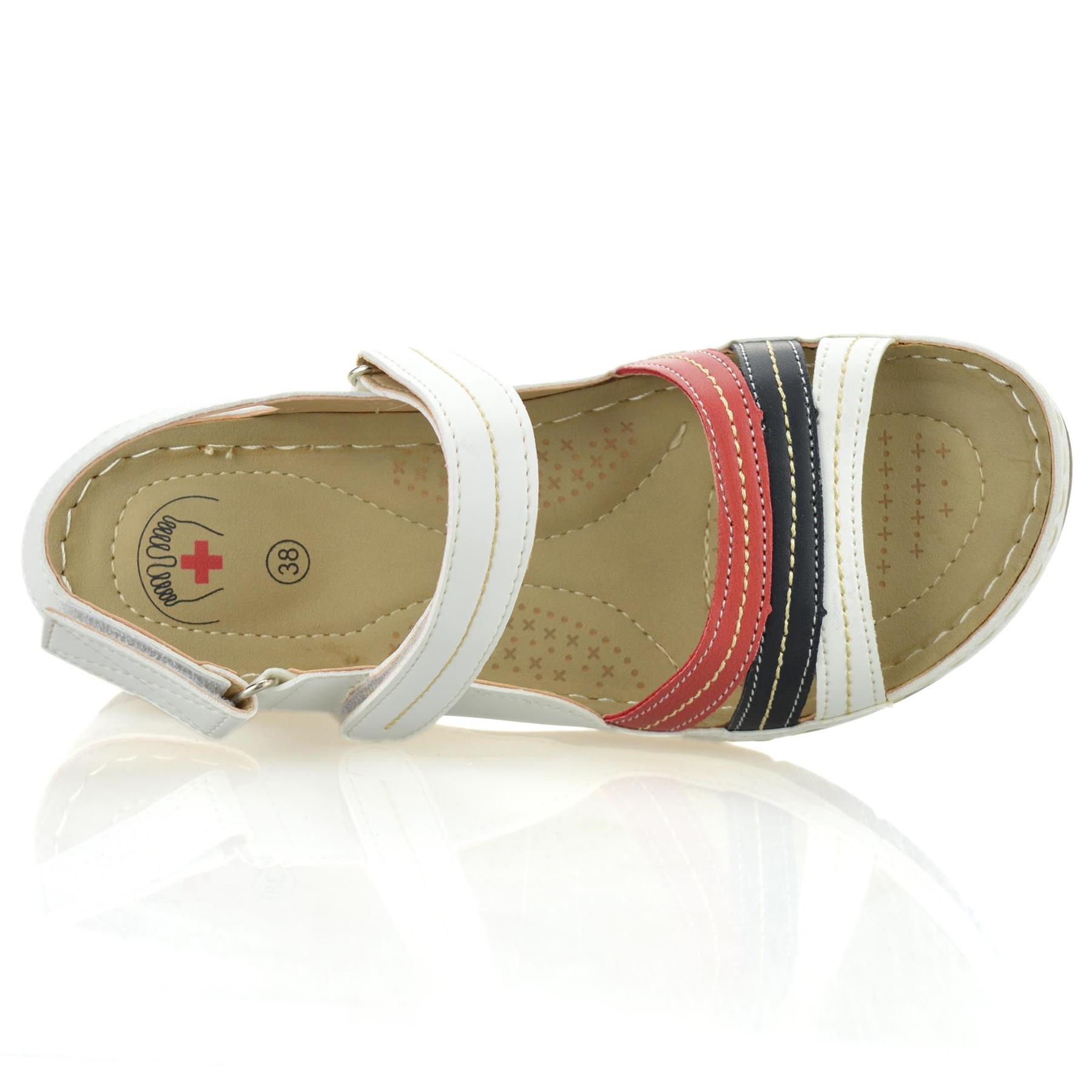 Damas Mujeres Tacón Medio Cuña Espuma con Memoria Verano Caminar Sandalias Mules Zapatos Talla - Imagen 32 de 33