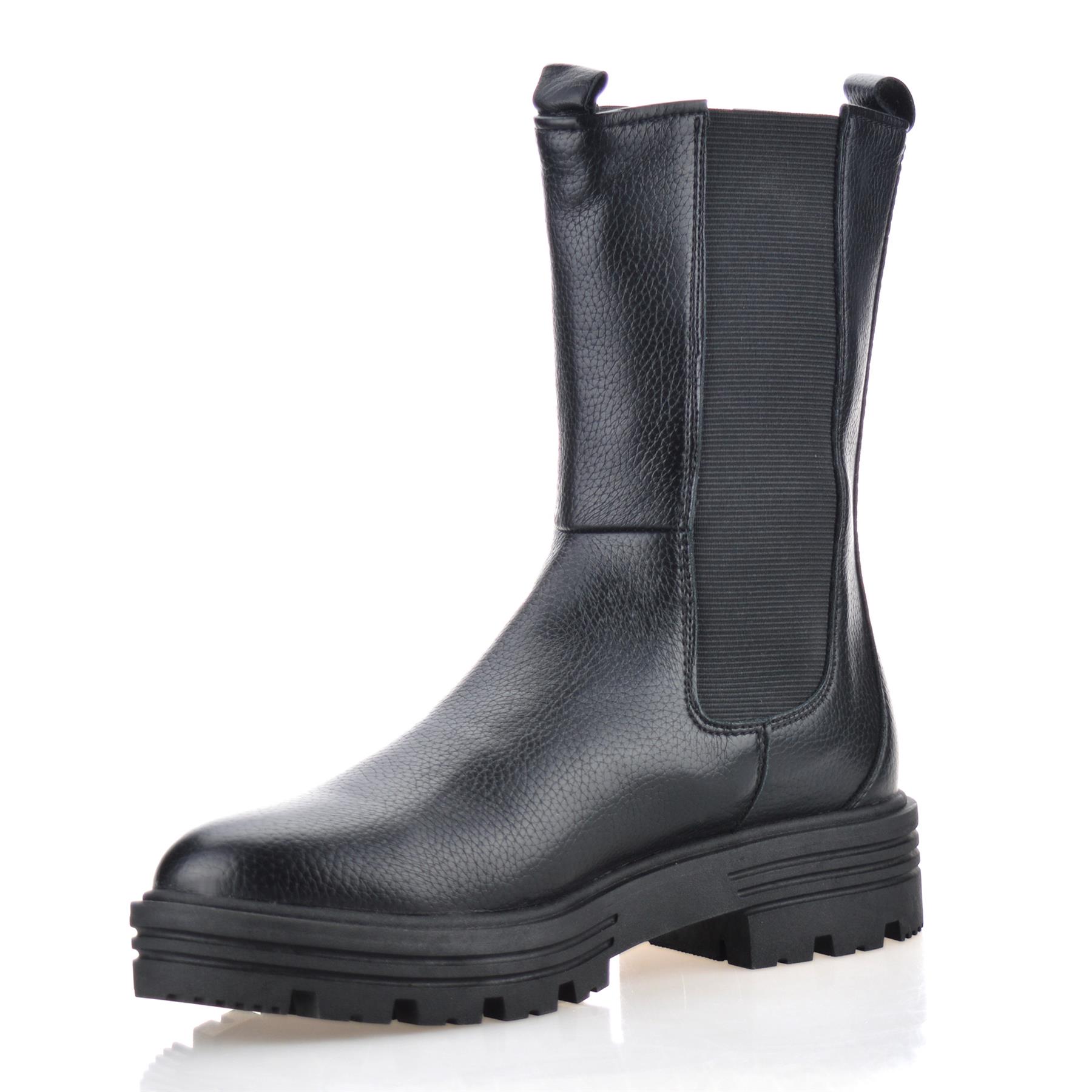 Womens Mid Block Heel Memory Foam Walking Chelsea Ankle Biker Boots Shoes Size - Picture 13 of 16