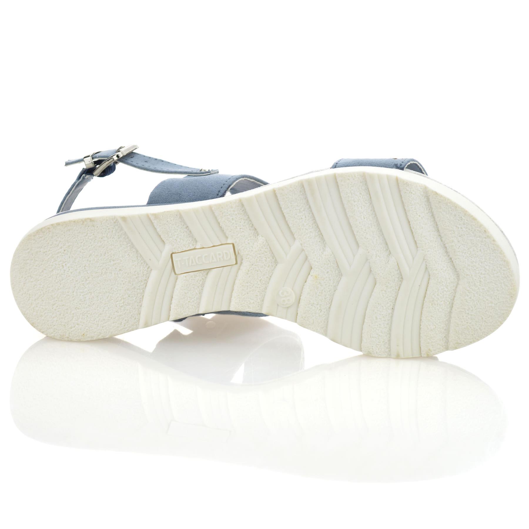 Sandalias informales de verano para mujer con tacón medio de cuña de espuma viscoelástica con honda trasera talla - Imagen 15 de 16