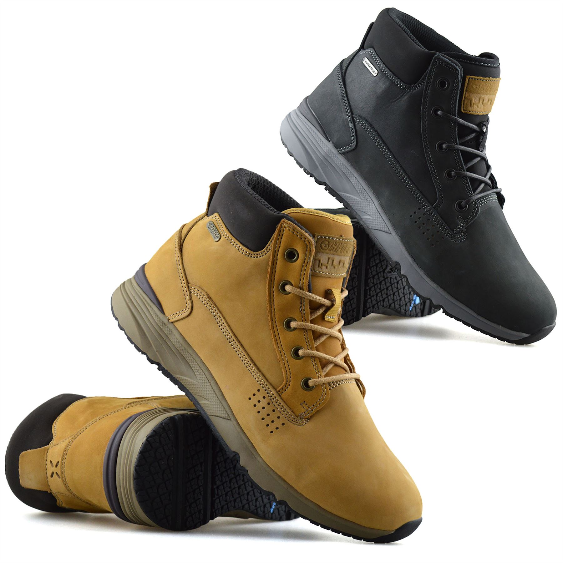 Mens Hi Tec XHail Leather Waterproof Walking Hiking Work Ankle Boots