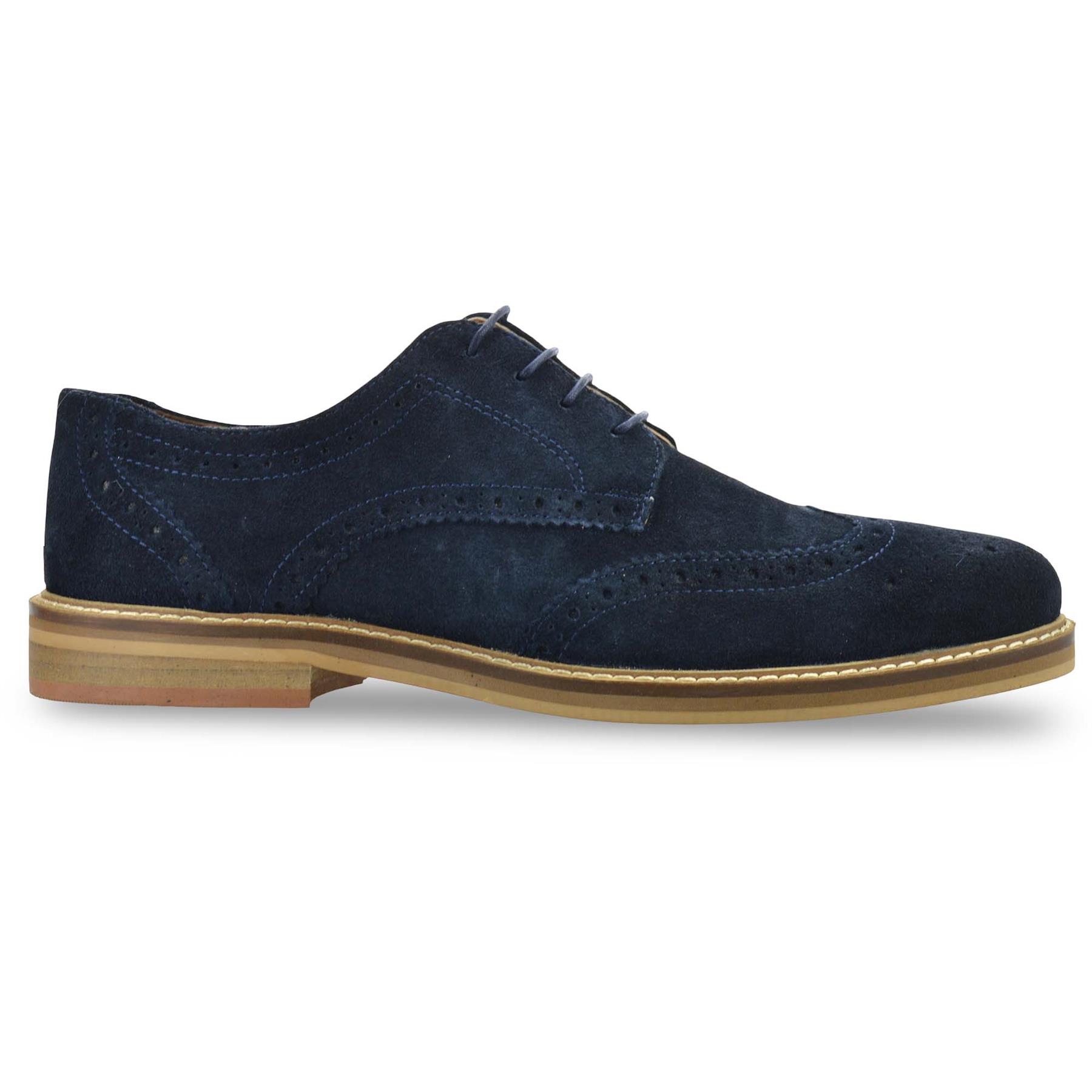 Mens Leather Brogue Shoes Smart Casual Lace Up Work Office Formal Brogues Size - Picture 22 of 27