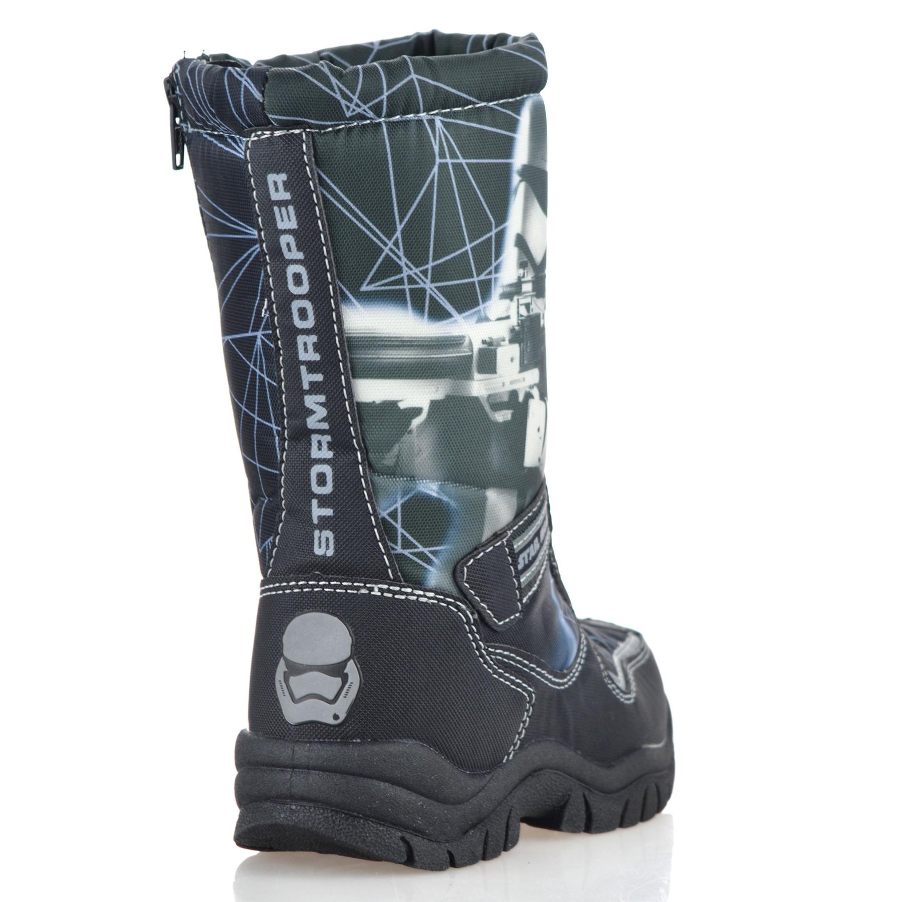 Boys Kids Star Wars Zip Up Waterproof Warm Fur Winter Snow Wellington Boots Size - Picture 11 of 14